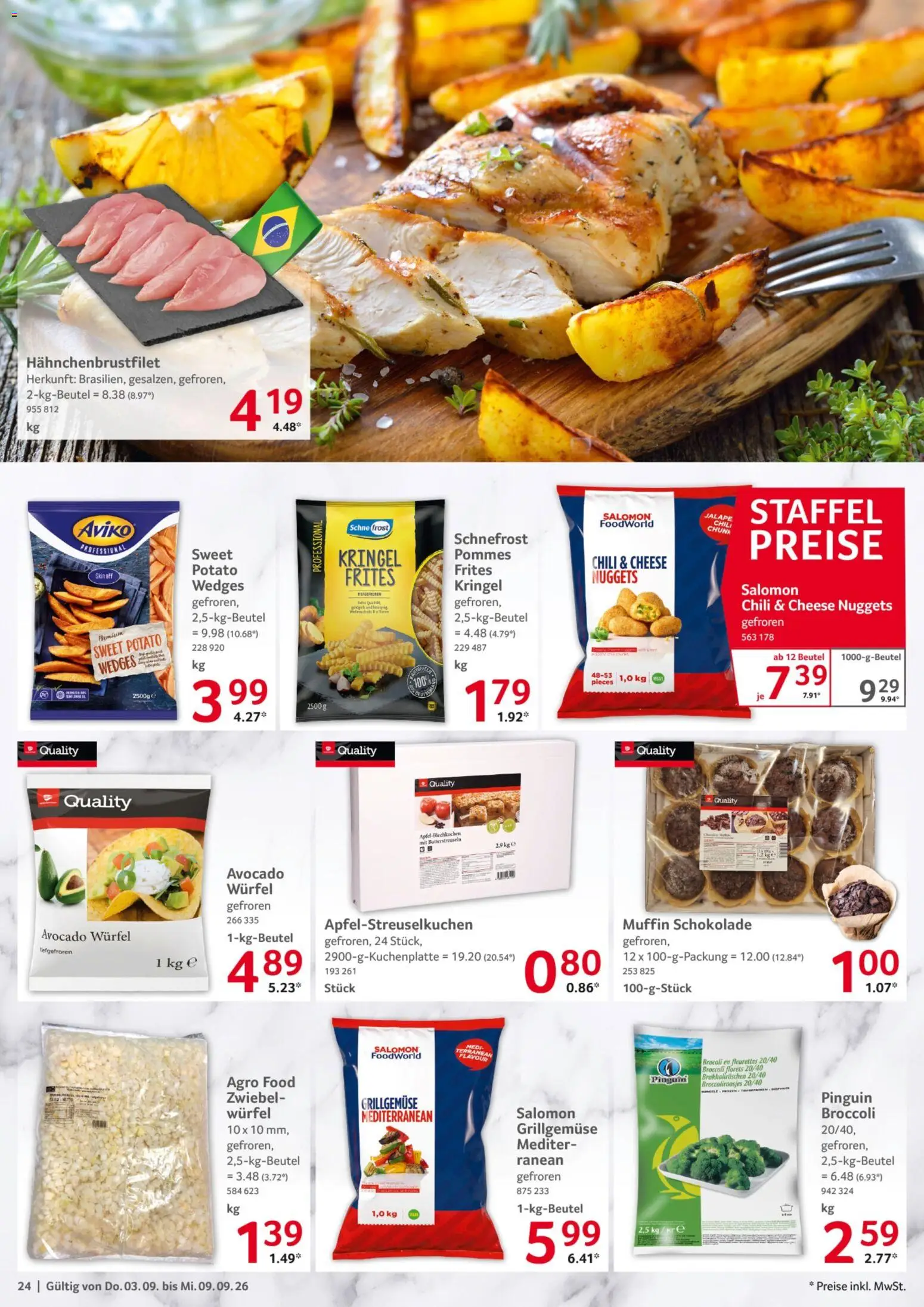 Selgros Prospekt – gültig ab 03.09.2026 | Seite: 24 | Produkte: Schokolade, Pommes, Avocado, Chili