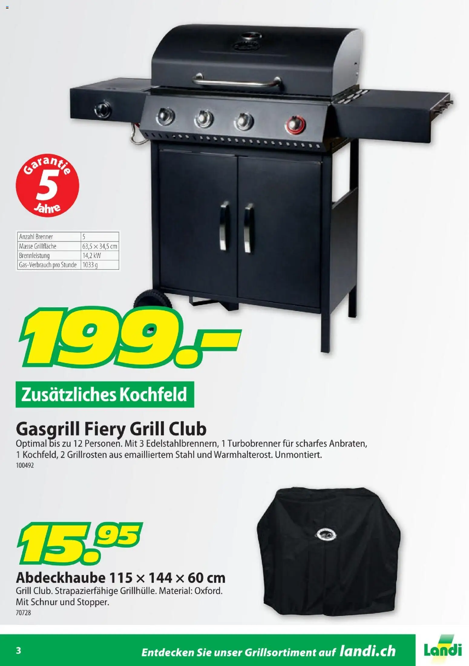 Landi Aktionen Grillmomente – gültig ab 30.01.2026 | Seite: 3 | Produkte: Kochfeld, Grill