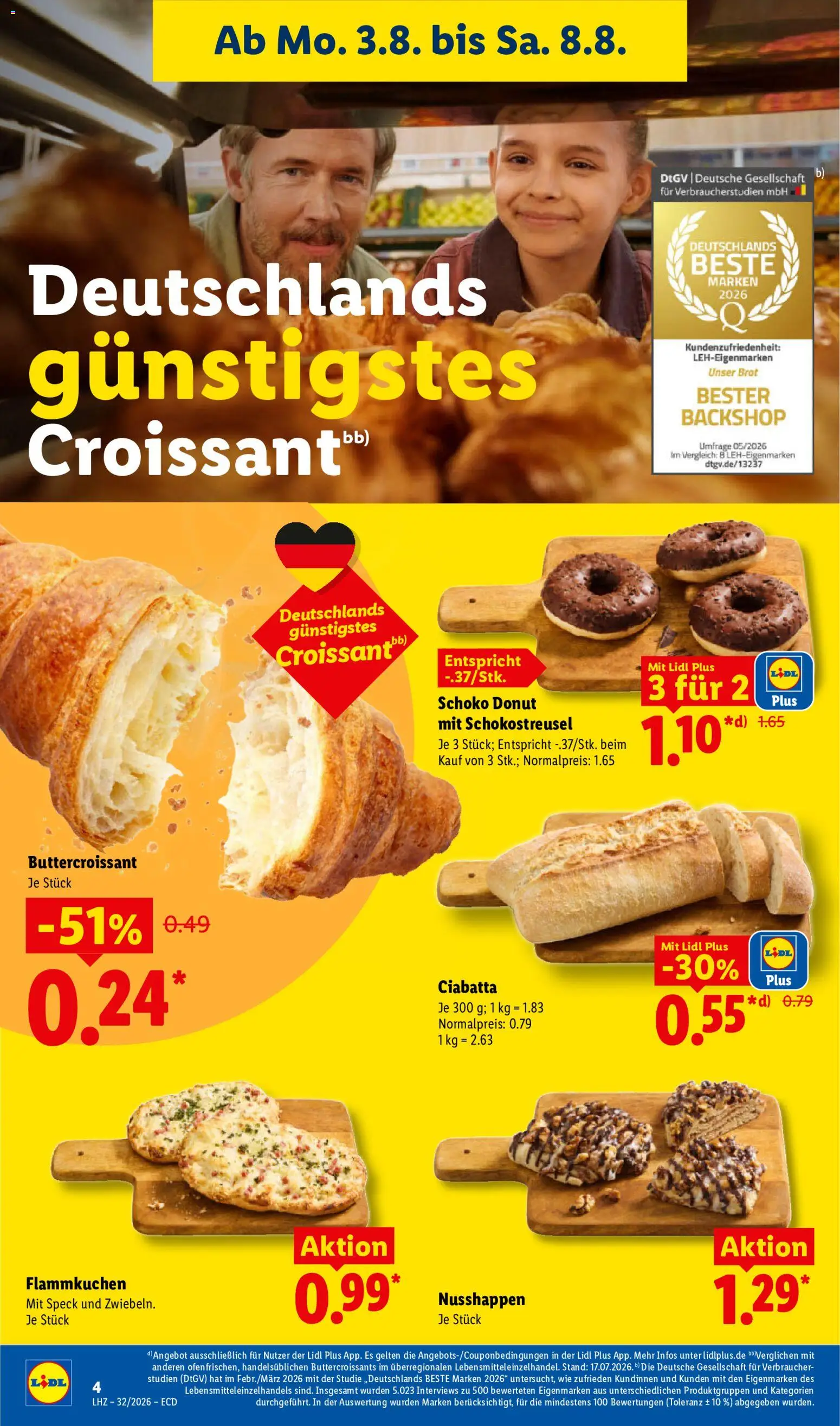 Lidl Německo leták od 03.08.2026 | Strana: 12 | Produkty: Donut, Ciabatta