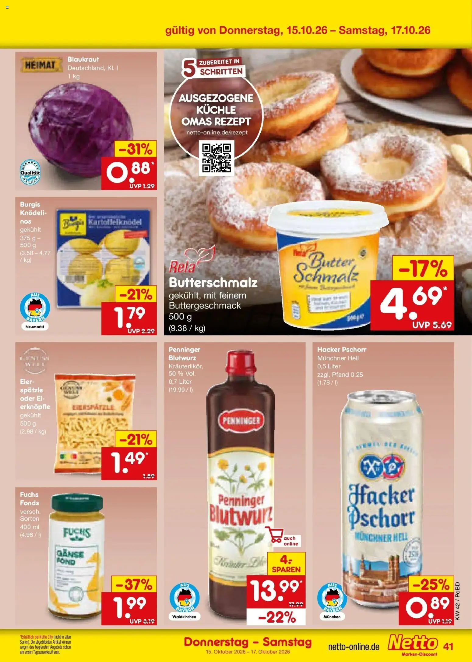 Netto Marken-Discount Prospekt Selb (ab 12.10.2026) » Angebote | Seite: 57 | Produkte: Butterschmalz, Eier