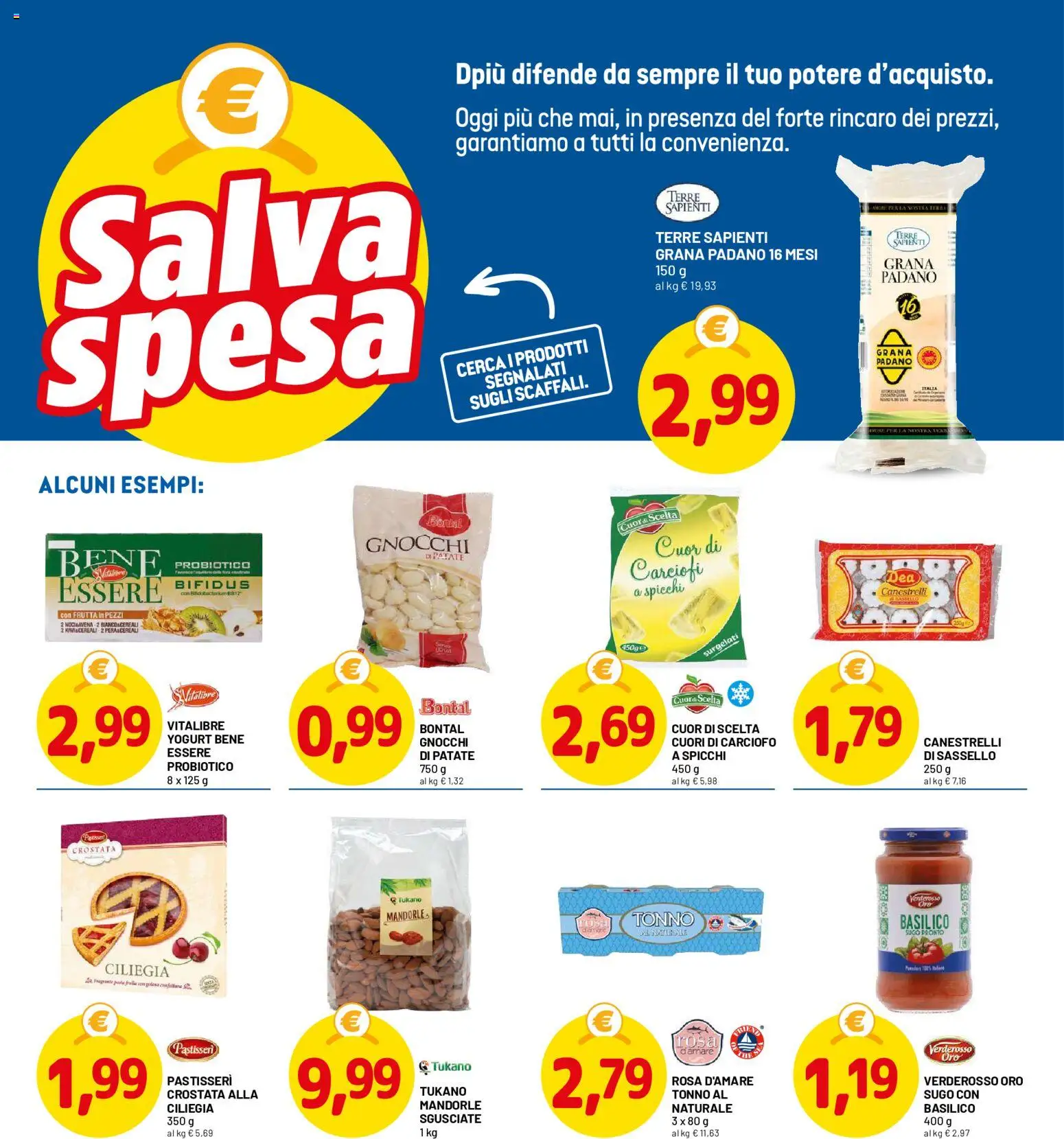 Volantino D Più del 01/10/2026 | Pagina: 16 | Prodotti: Mandorle, Gnocchi, Canestrelli, Sugo