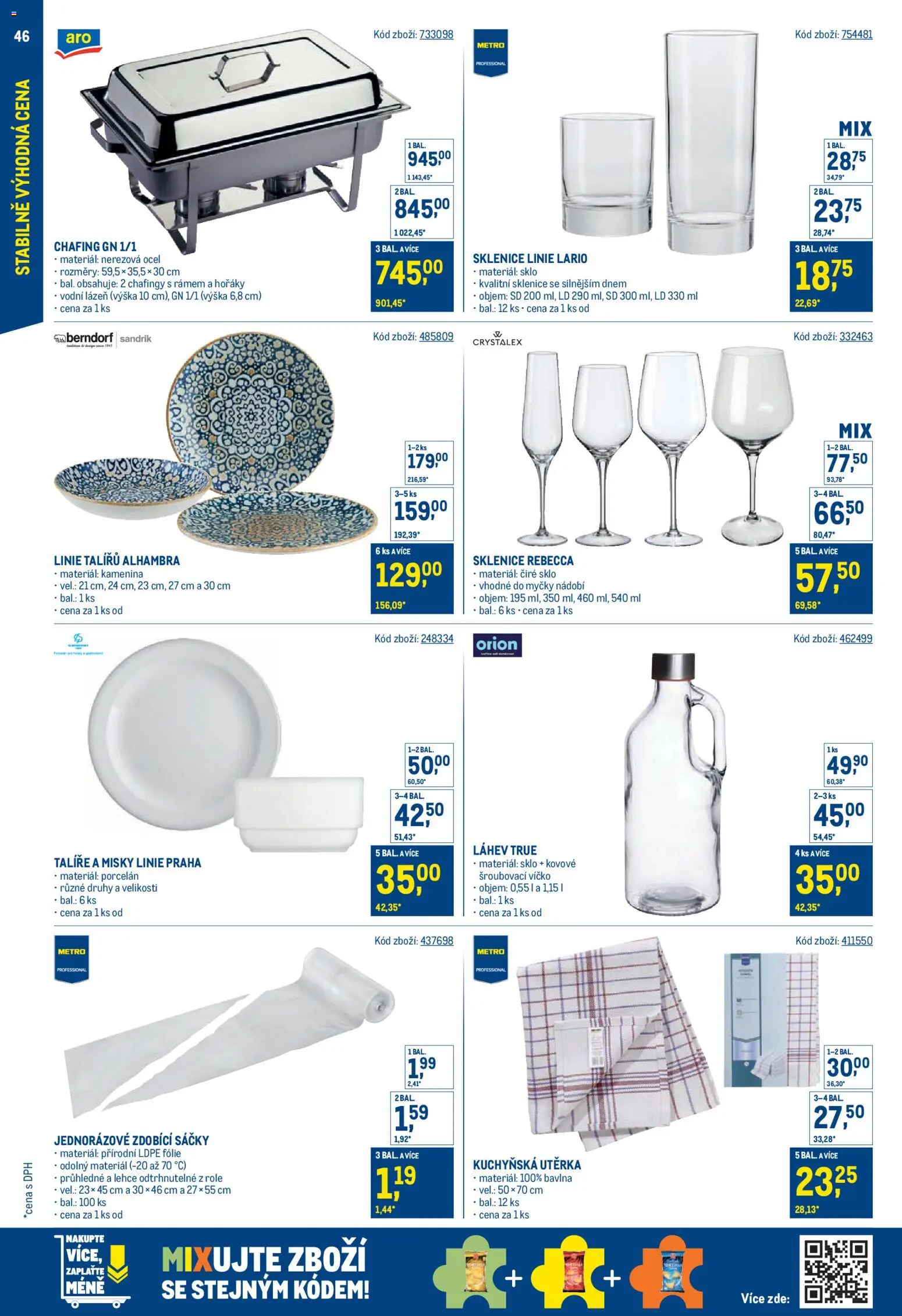 Makro leták - Stabilně výhodná cena od 18.05.2026 | Strana: 46 | Produkty: Talíře, Fólie, Láhev, Utěrka