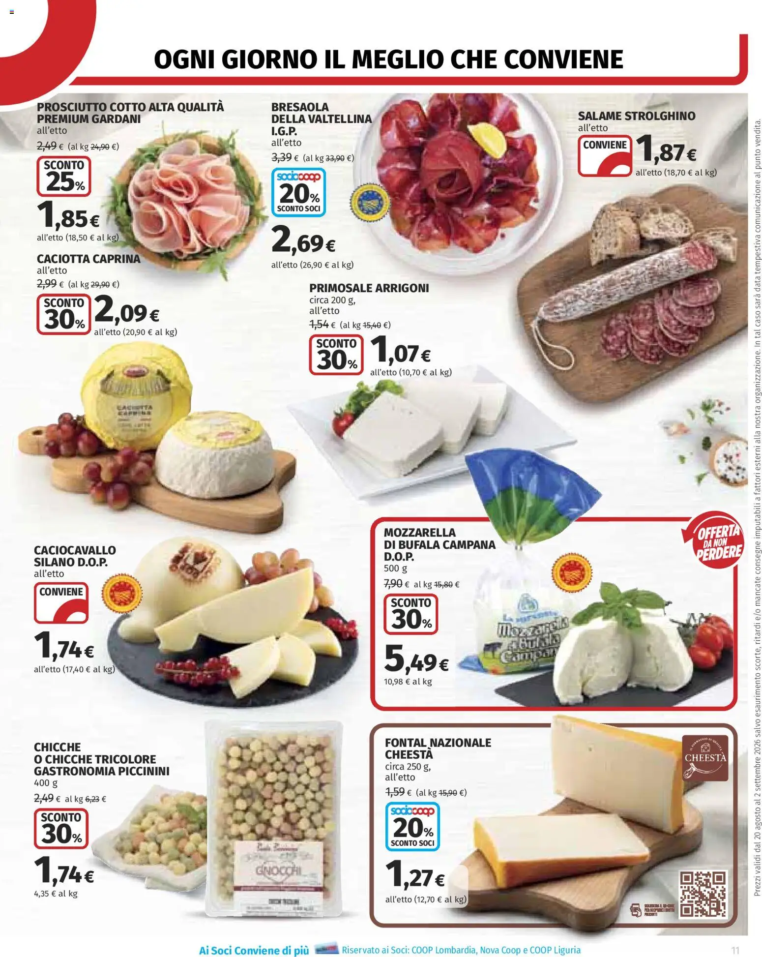 Volantino COOP del 20/08/2026 | Pagina: 11 | Prodotti: Salame, Bresaola, Mozzarella, Mozzarella di bufala