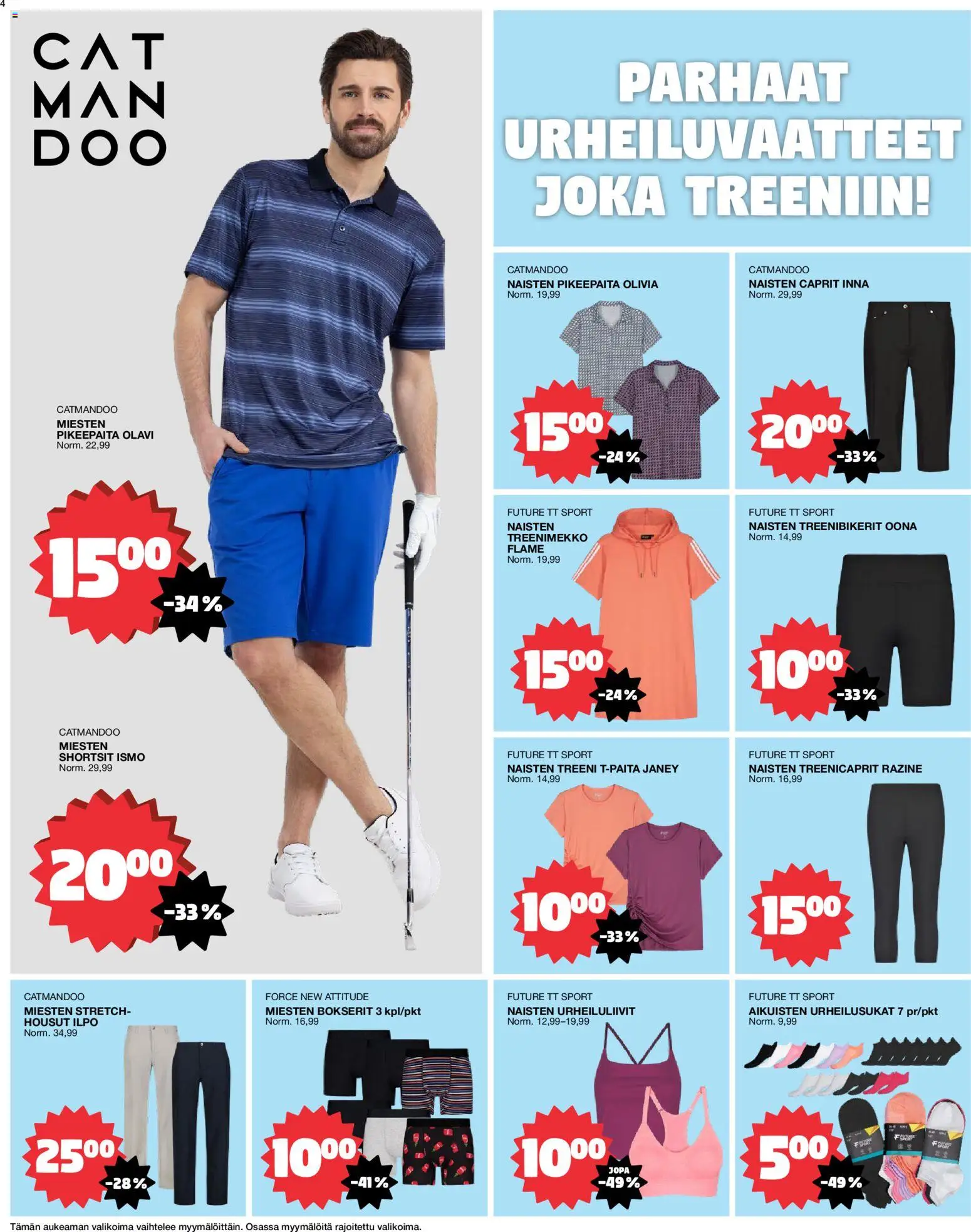 Tokmanni tarjoukset – voimassa 25.05.2026 alkaen | Sivu: 4 | Tuotteet: Urheiluliivit, T-paita, Shortsit, Bokserit