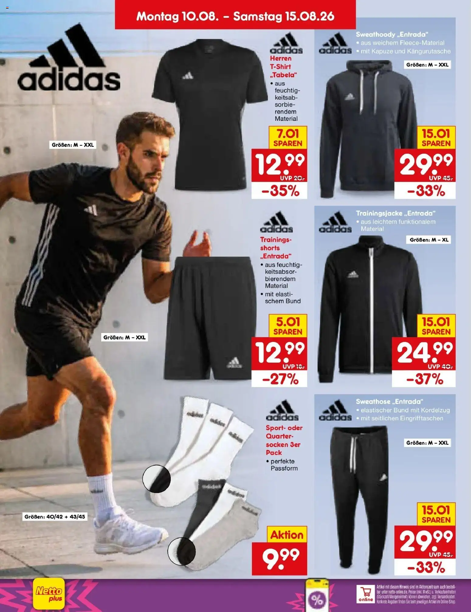 Netto Marken-Discount Prospekt Jüchen – gültig ab 17.08.2026 | Seite: 40 | Produkte: Sweathose, Trainingsjacke, Socken