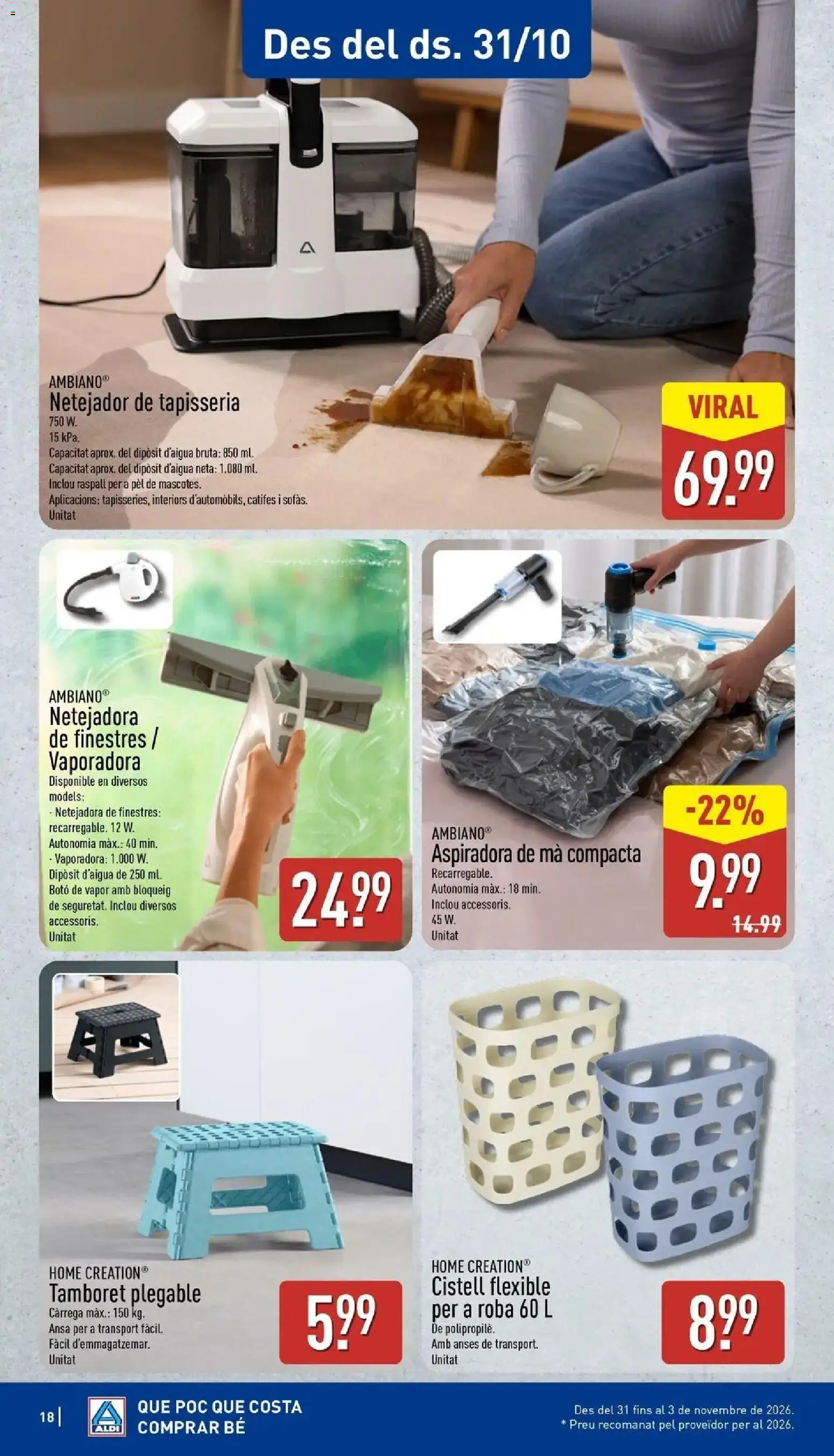 Aldi - Qué poco cuesta comprar bien │ válido desde el 26/10/2026 | Página: 18 | Productos: Aspiradora