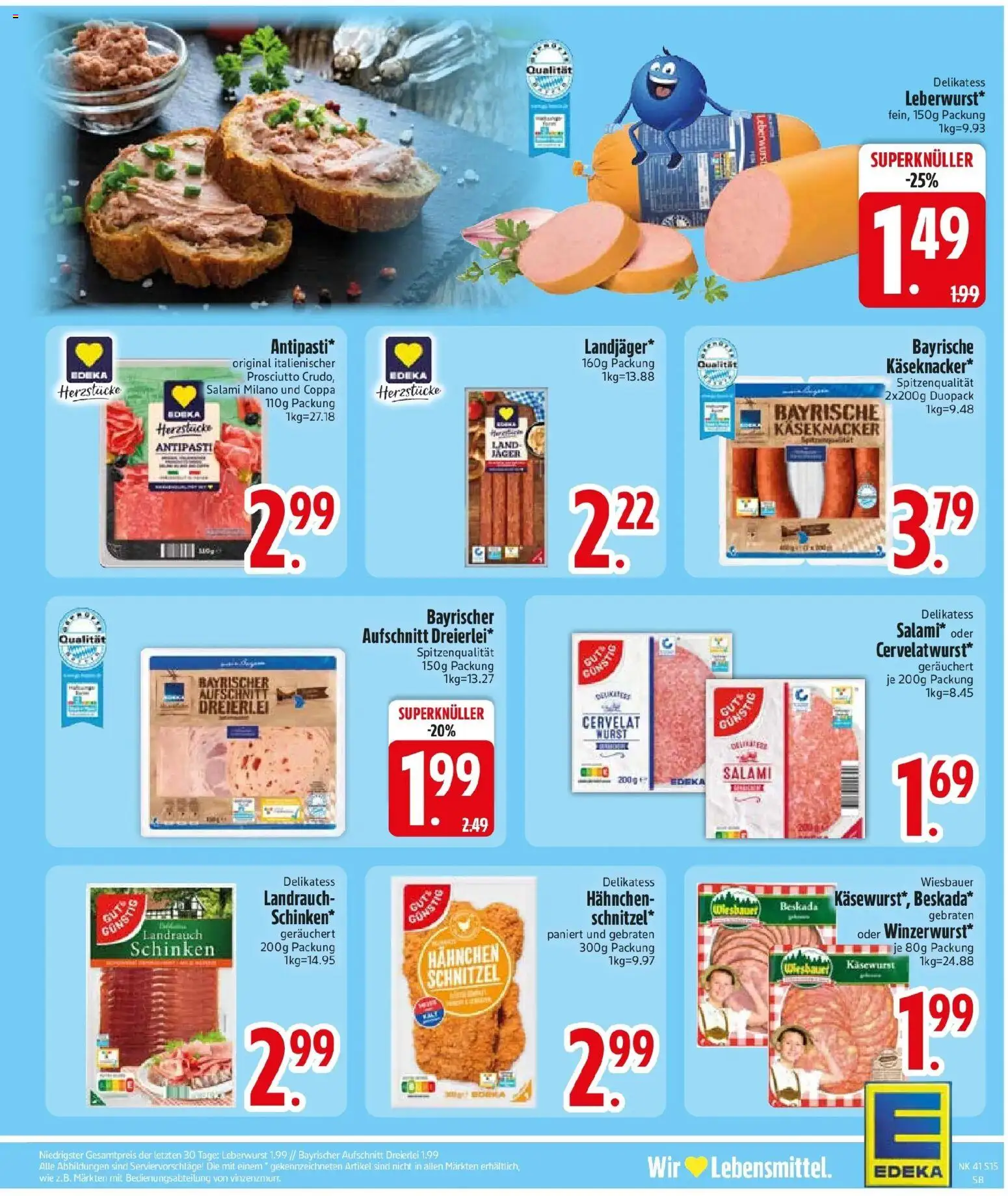Edeka Prospekt München (ab 05.10.2026) » Angebote Online | Seite: 17 | Produkte: Schnitzel, Wurst, Salami, Schinken