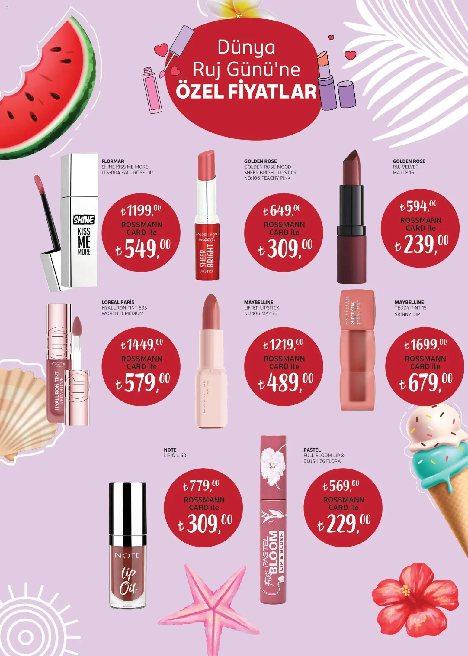 Rossmann İndirim - 01 Temmuz 2026 tarihinden itibaren geçerlidir | Sayfa: 17 | Ürünler: Ruj