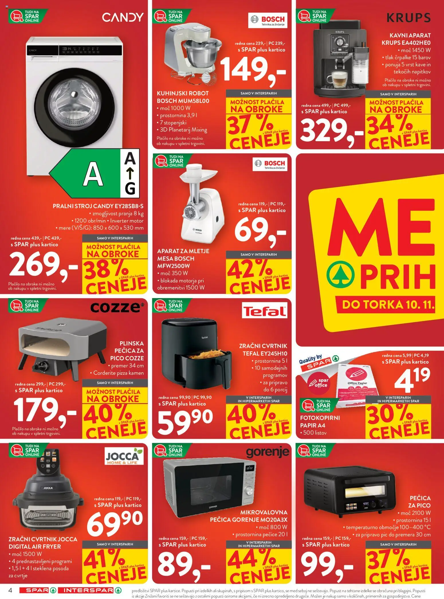 Novi Spar katalog ponudbe – veljaven od 28.10.2026 | Stran: 4 | Izdelki: Med, Pecica, Mikrovalovna pecica, Aparat za mletje