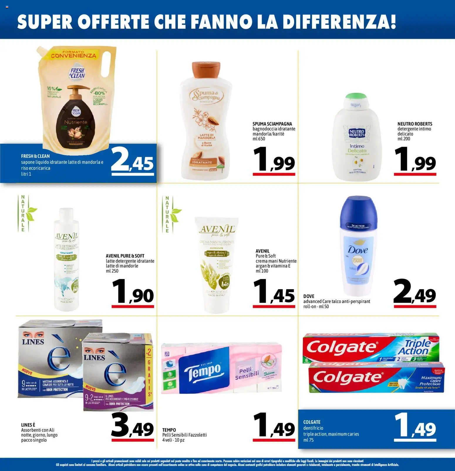 Volantino A&O del 17/09/2026 | Pagina: 14 | Prodotti: Crema, Detergente intimo, Fazzoletti, Latte