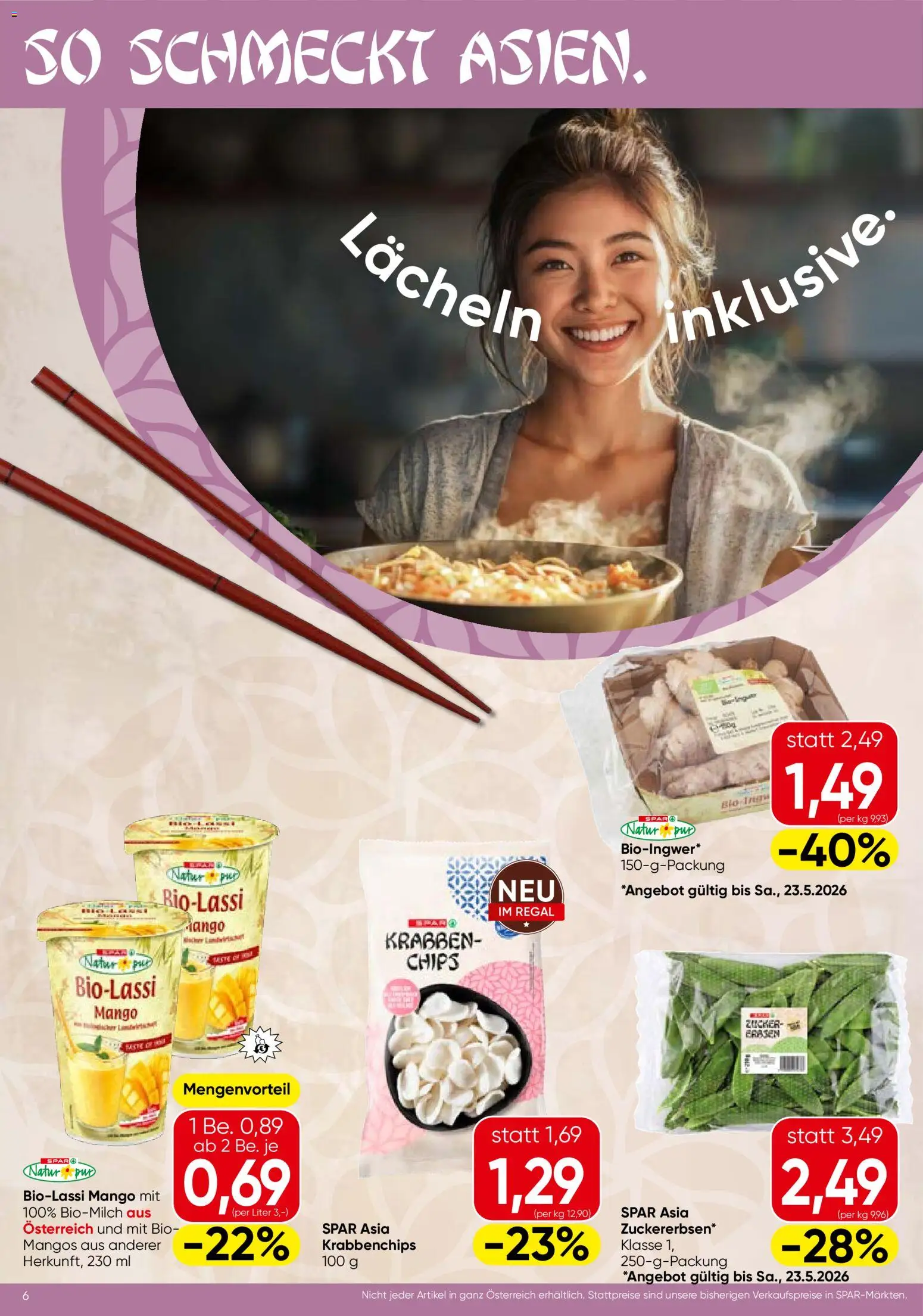 Spar Flugblatt - Tirol gültig ab 21.05.2026 | Seite: 6 | Produkte: Chips, Zucker, Erbsen, Regal
