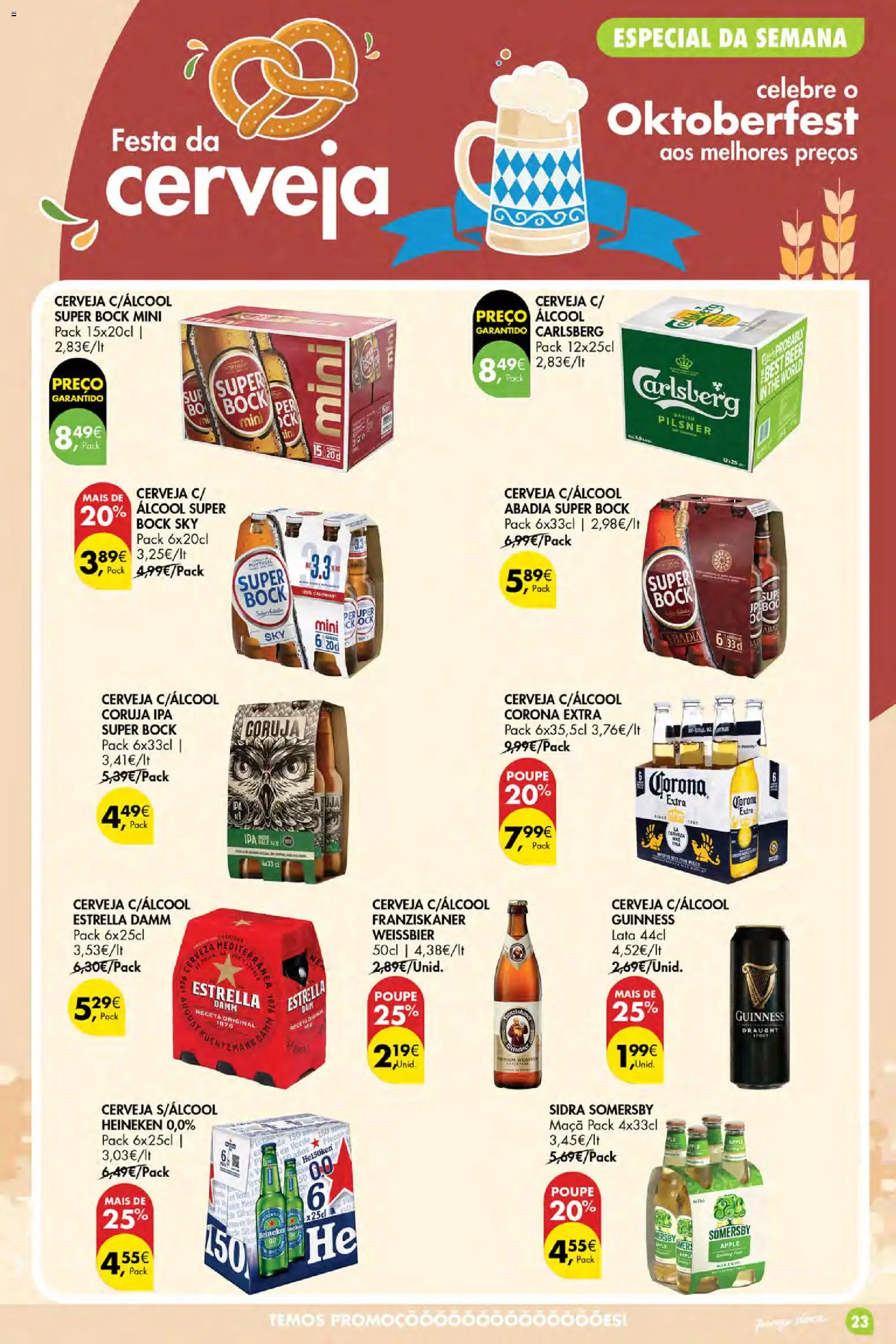 Pingo Doce folheto Poupe Esta Semana Açores │ válido de 08/10/2026 | Página: 23 | Produtos: Sidra, Corona Extra, Super bock, Somersby