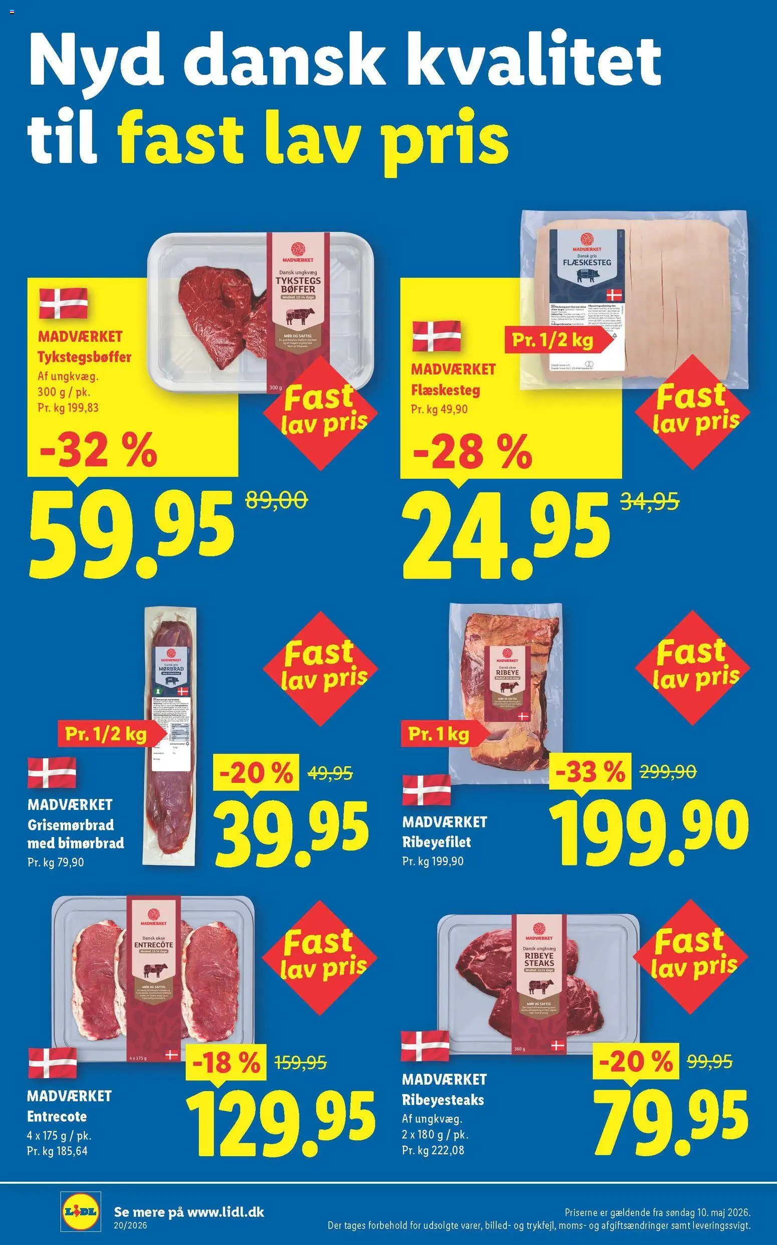 Lidl tilbudsavis – gyldig fra 10.05.2026 | Side: 3 | Produkter: Bøffer, Entrecote, Flæskesteg