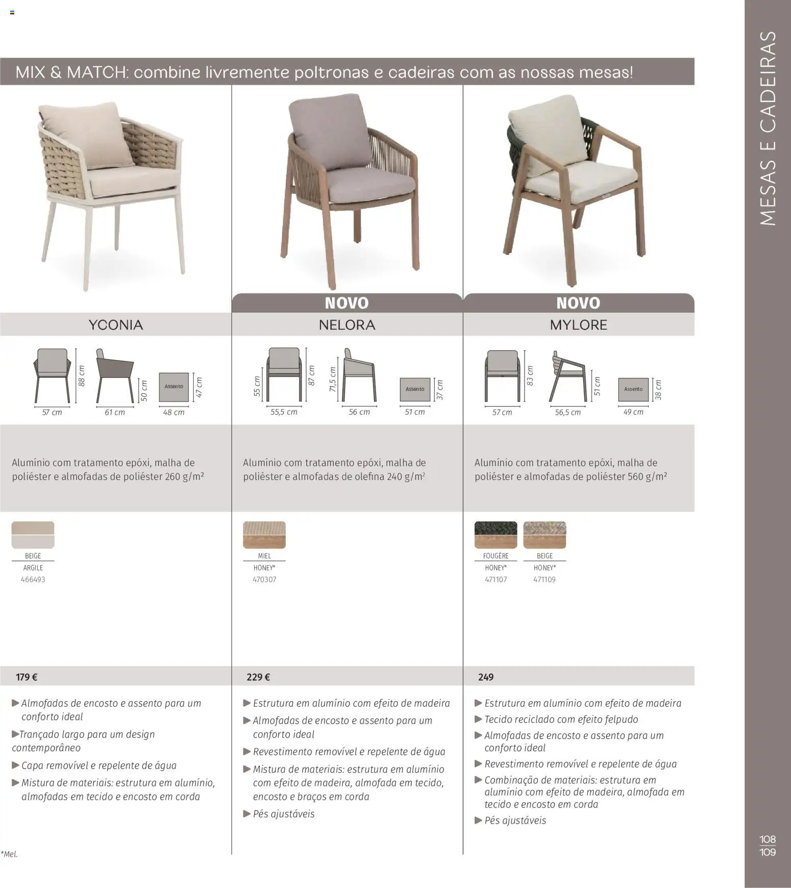 Hôma - Catálogo Hespéride │ válido de 11.05.2026 | Página: 109 | Produtos: Cadeiras, Banco, Mesa, Cadeira