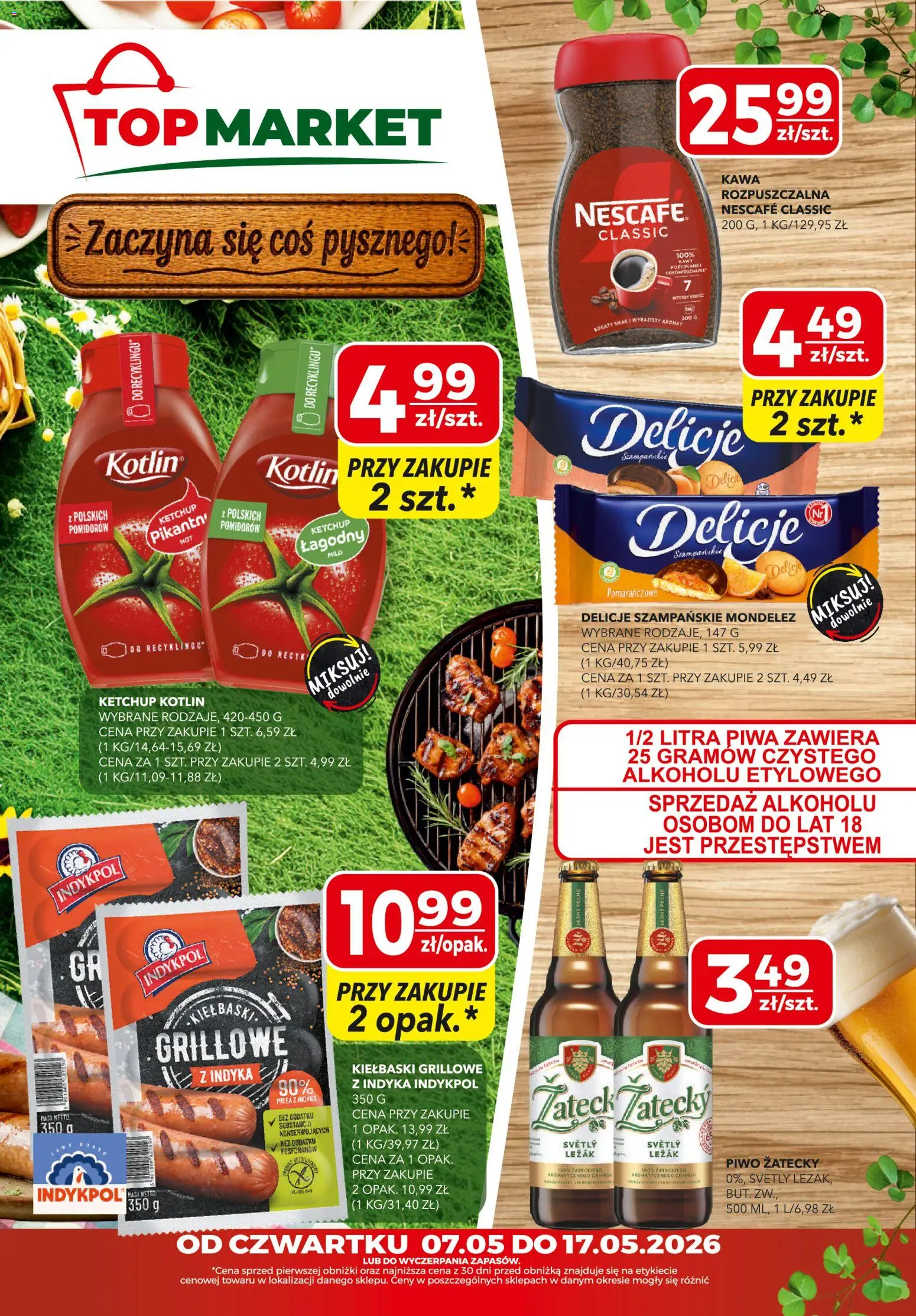 Top Market gazetka od 07.05.2026 | Strona: 1 | Produkty: Top, Ketchup, Nescafe, Piwo