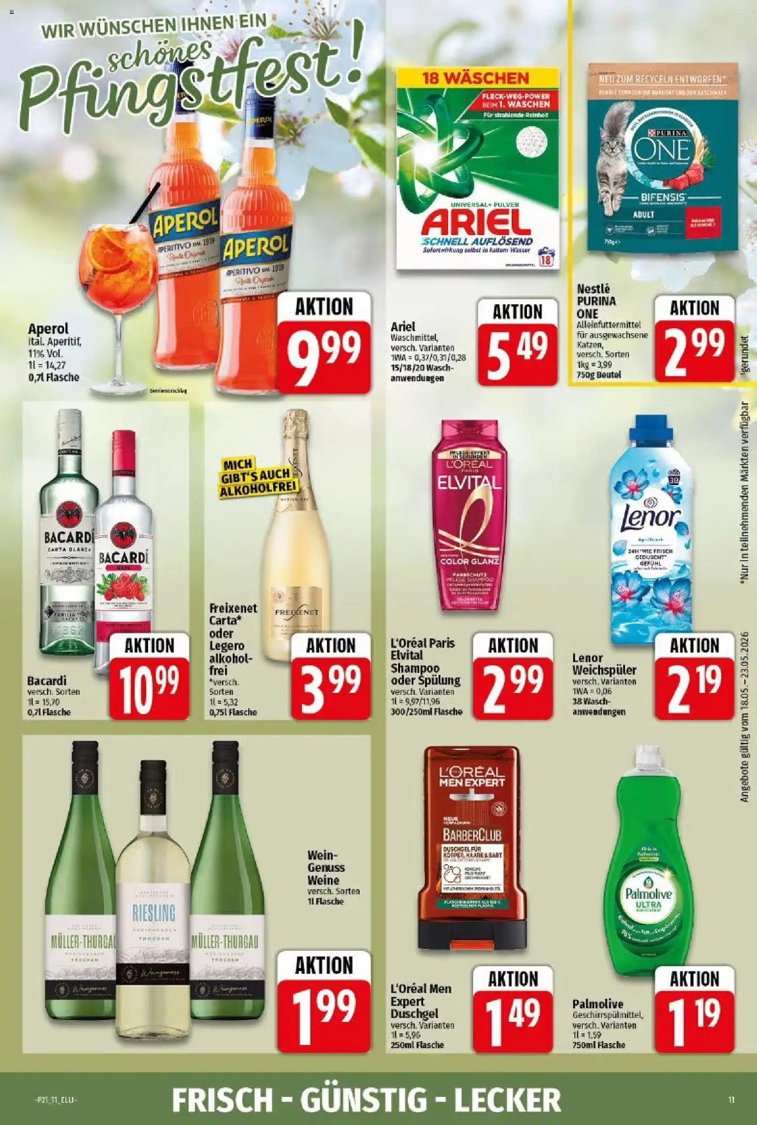 Elli Markt Prospekt Gütersloh – gültig ab 18.05.2026 | Seite: 11 | Produkte: Lenor, Bacardi, Freixenet, Wein
