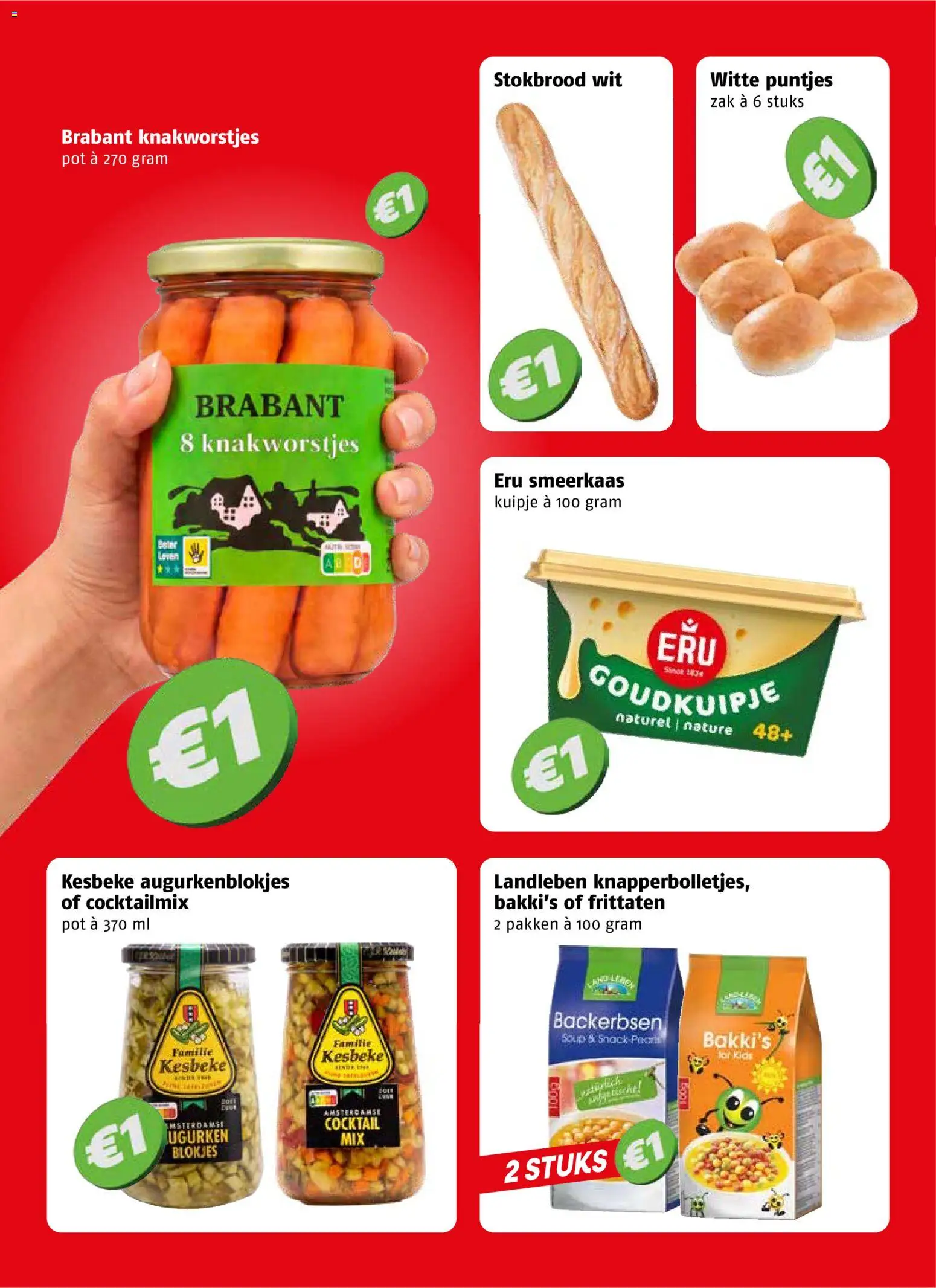 {H1} | Pagina: 4 | Producten: Pot, Knakworstjes, Stokbrood, Zak