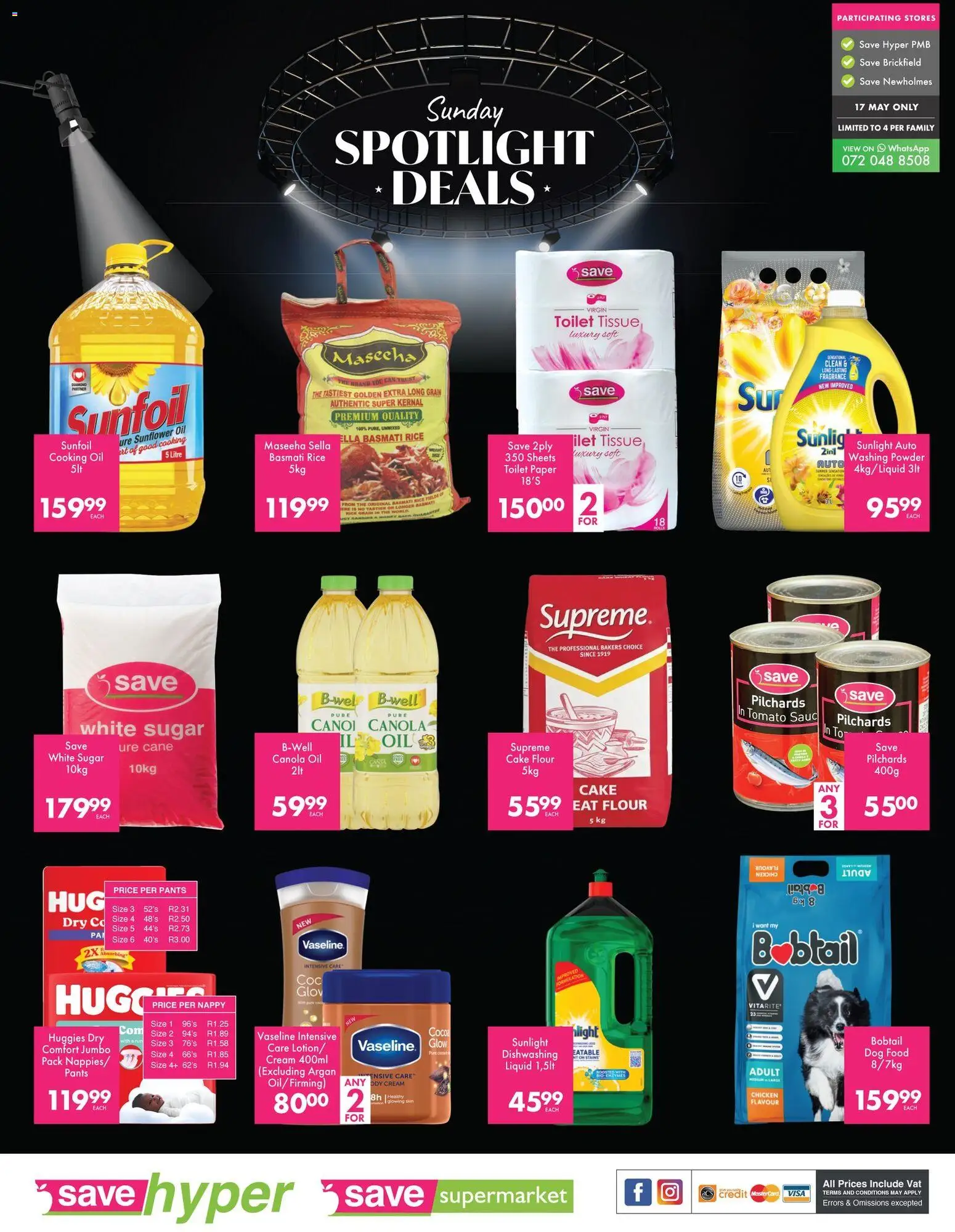 New Save catalogue – valid from 17.05.2026 | Page: 1 | Products: Pilchards, Flour, Chicken, Paper