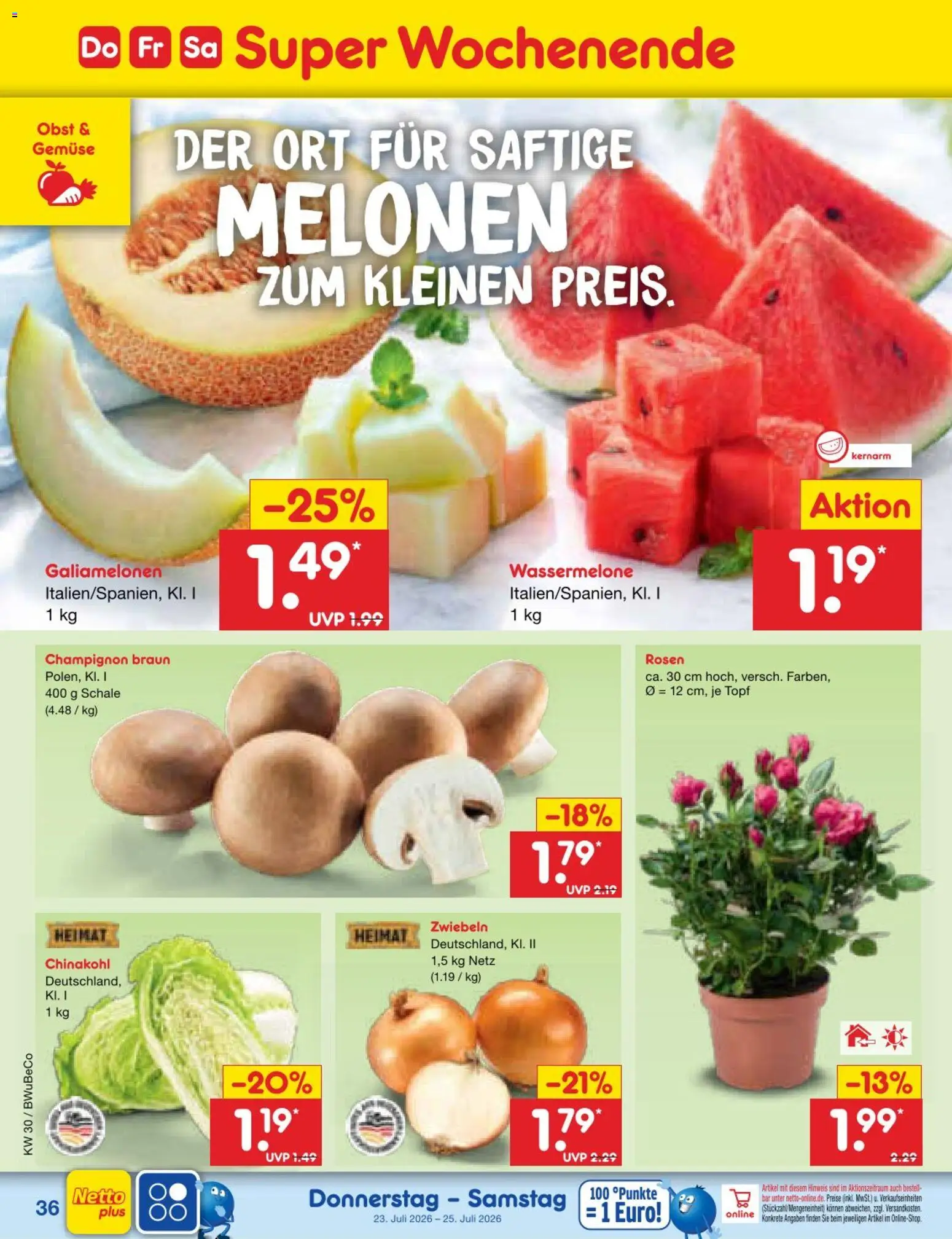 Netto Marken-Discount Prospekt – gültig ab 20.07.2026 | Seite: 60 | Produkte: Zwiebeln, Gemüse, Obst, Wassermelone