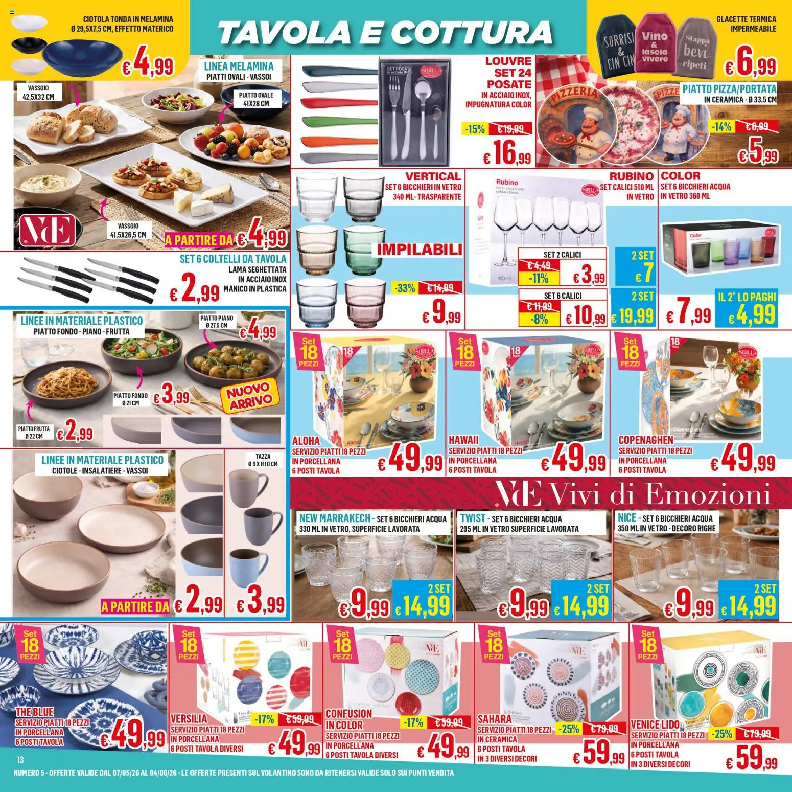 Volantino Satur del 07.05.2026 | Pagina: 13 | Prodotti: Vino, The, Piatto, Ciotola