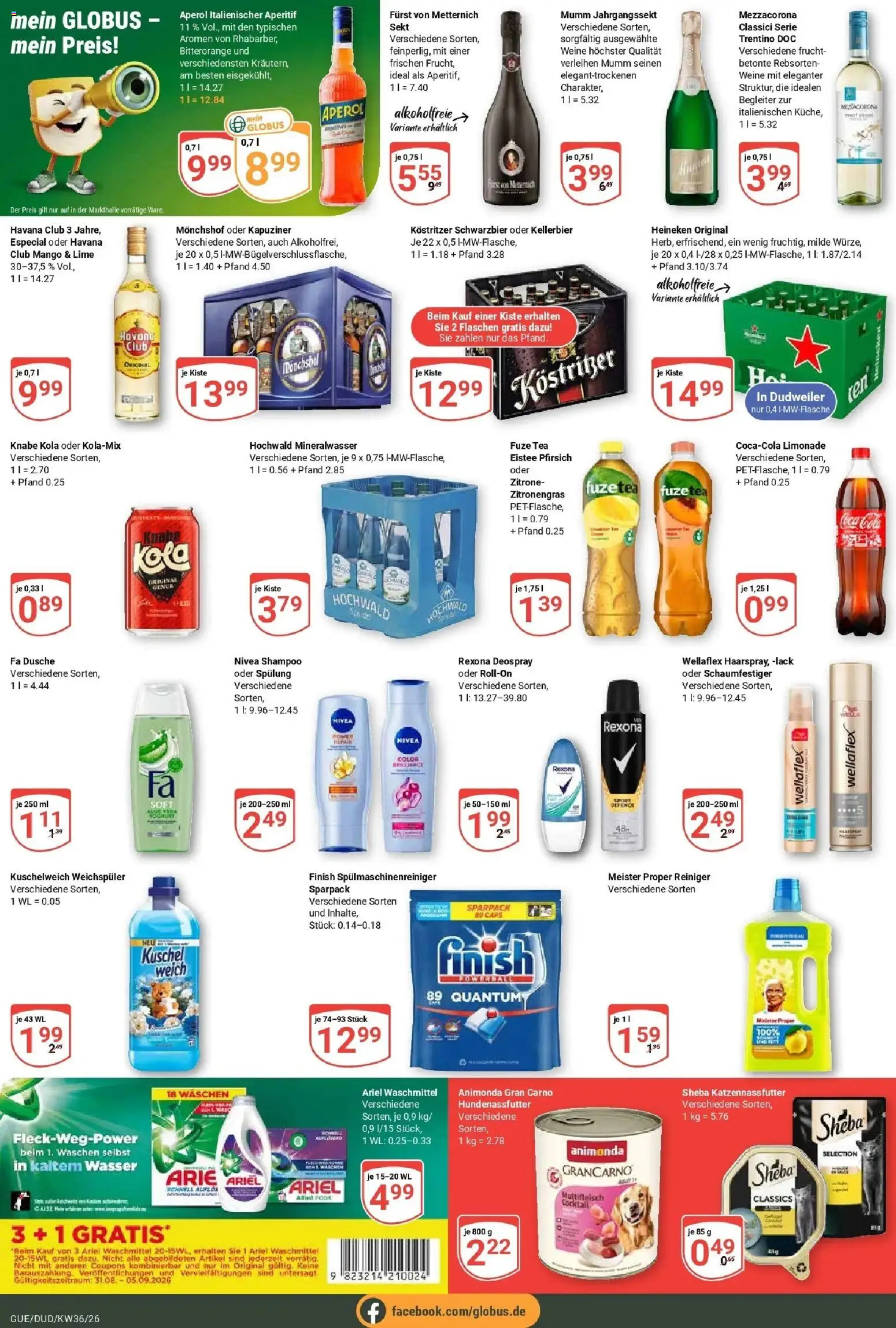 Globus Prospekt Saarbrücken-Dudweiler (ab 31.08.2026) » Angebote online | Seite: 8 | Produkte: Kostritzer, Zitrone, Mango, Pfirsich