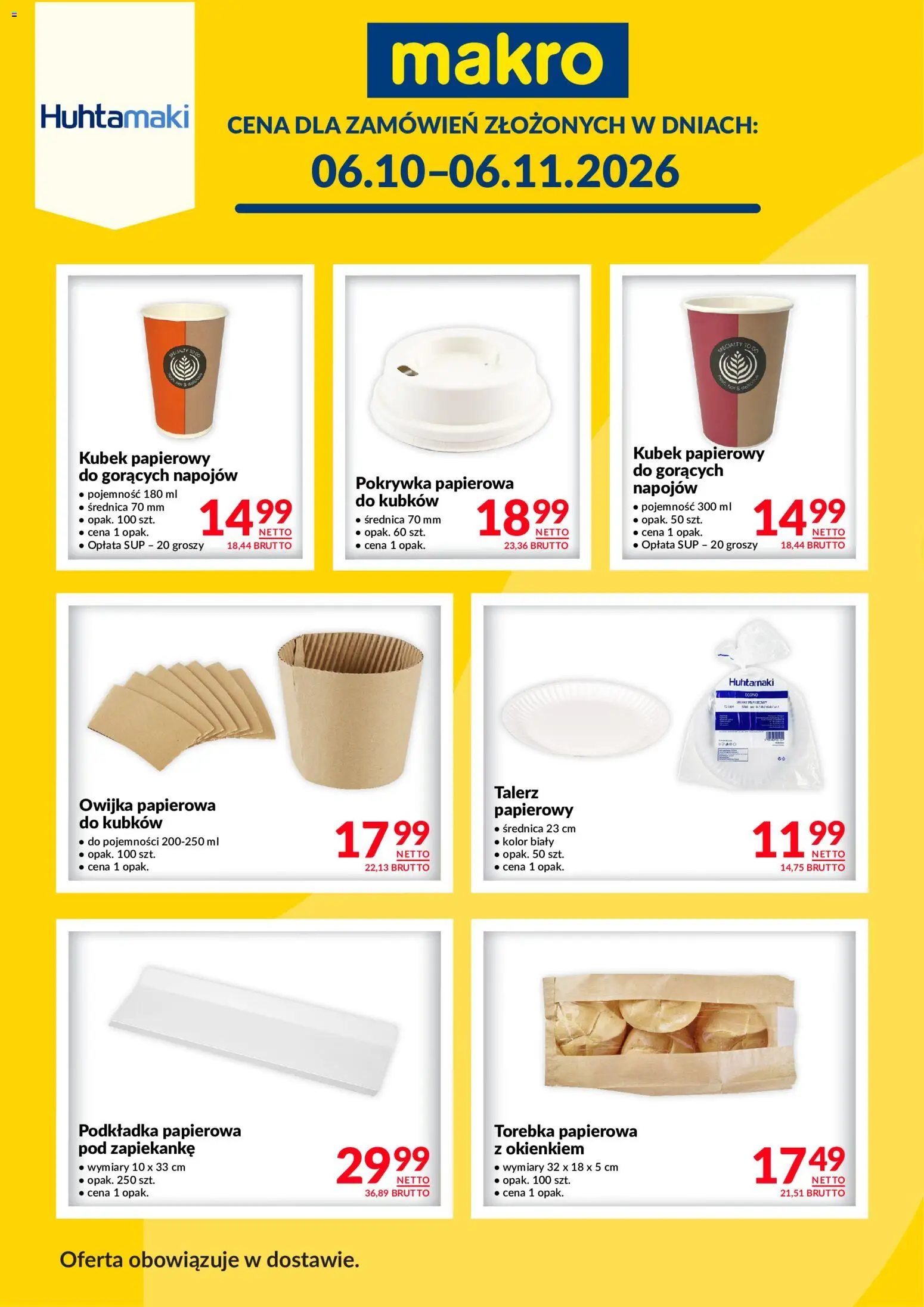 Makro gazetka - Huhtamaki od 06.10.2026 | Strona: 1 | Produkty: Torebka