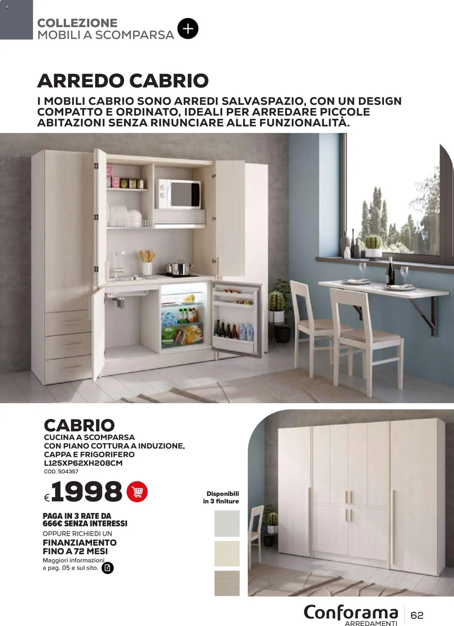 Volantino Conforama del 22/06/2026 | Pagina: 62 | Prodotti: Piano cottura, Frigorifero