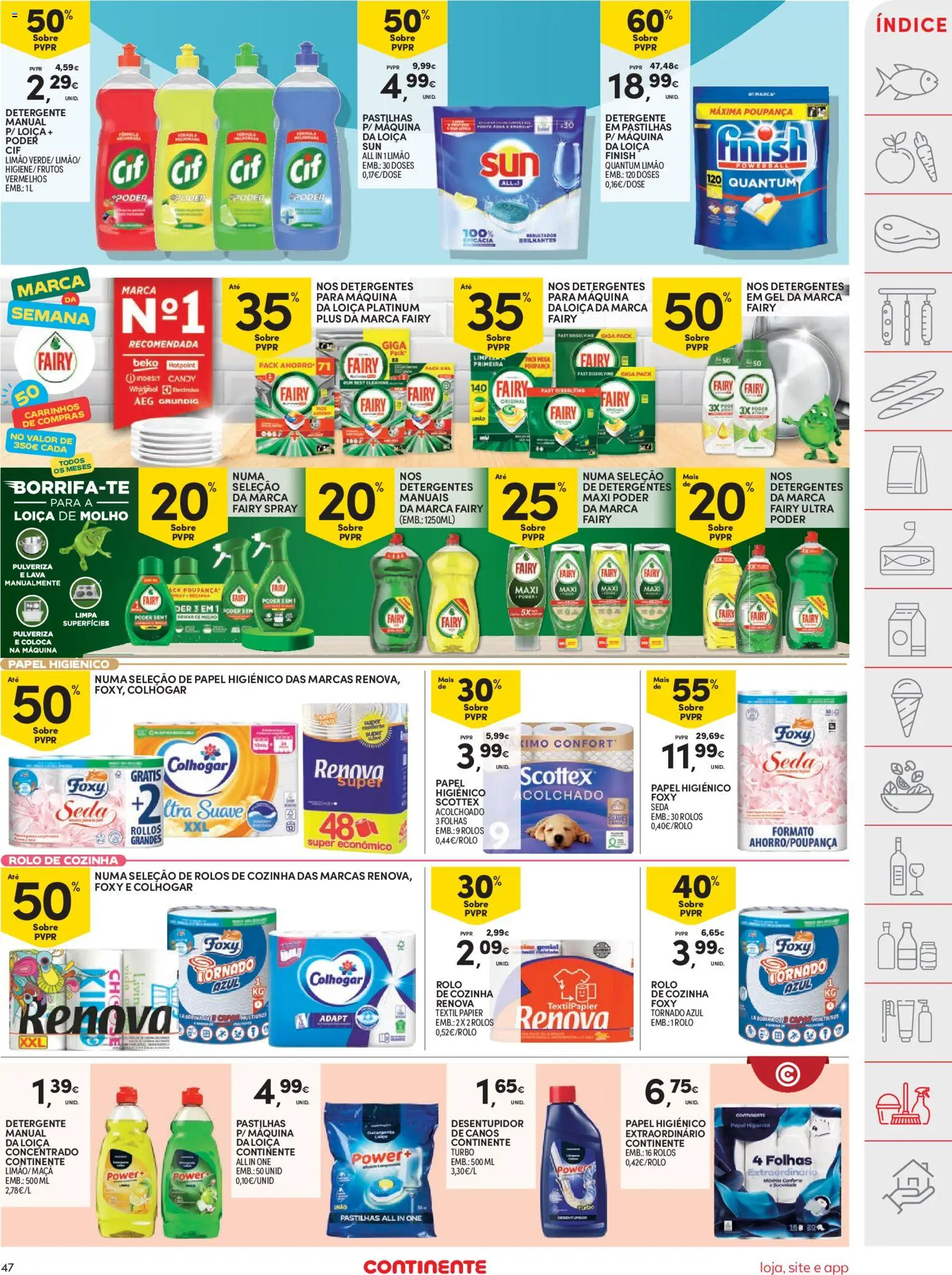 Continente folheto │ válido de 29/09/2026 | Página: 47 | Produtos: Copos, Papel higiénico, Whirlpool, Detergente