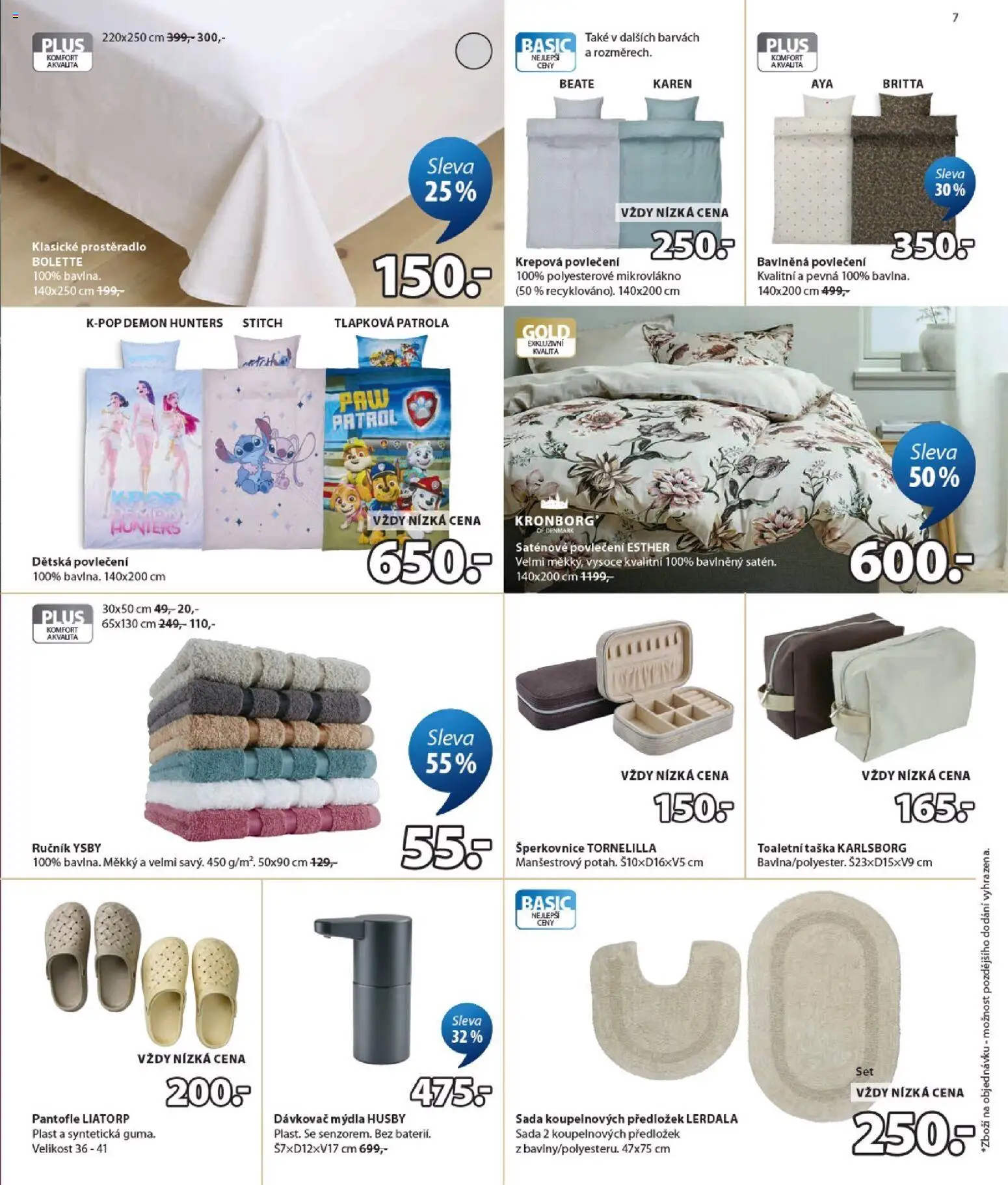 JYSK leták od 01.07.2026 | Strana: 7 | Produkty: Tlapková patrola, Ručník, Taška, Saténové povlečení