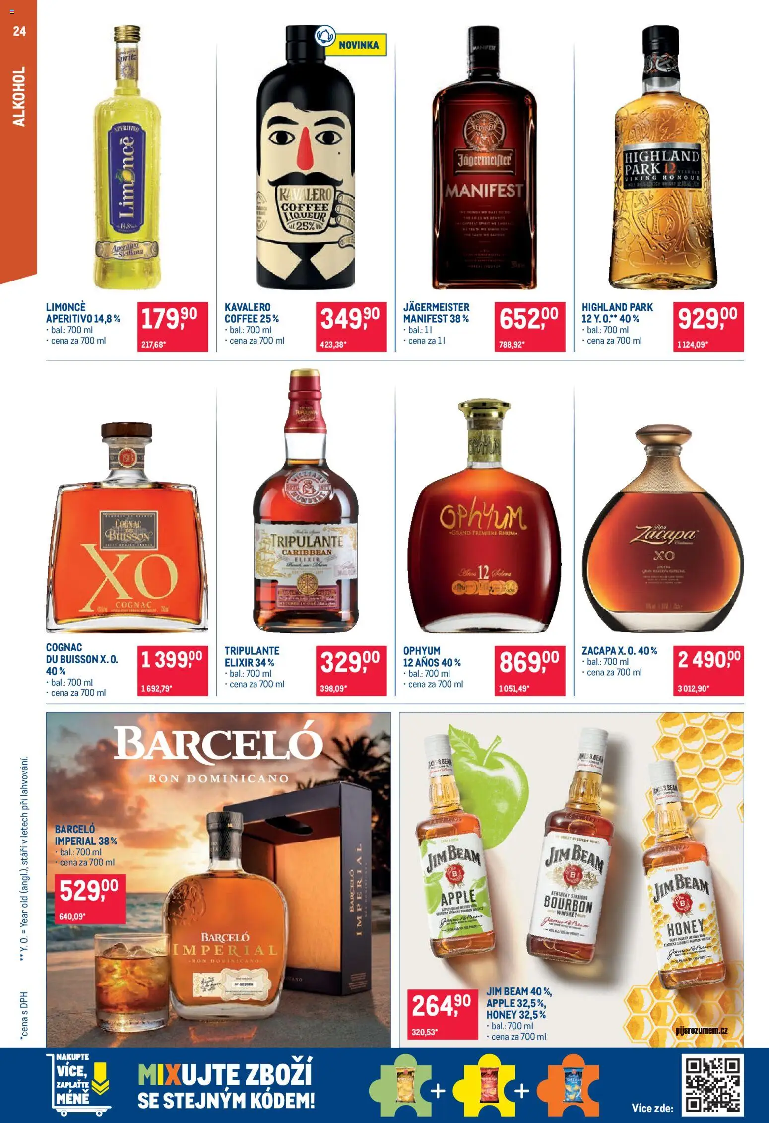 Makro leták - Pro milovníky jídla od 03.06.2026 | Strana: 24 | Produkty: Jägermeister, Jim Beam, Bourbon, Zacapa