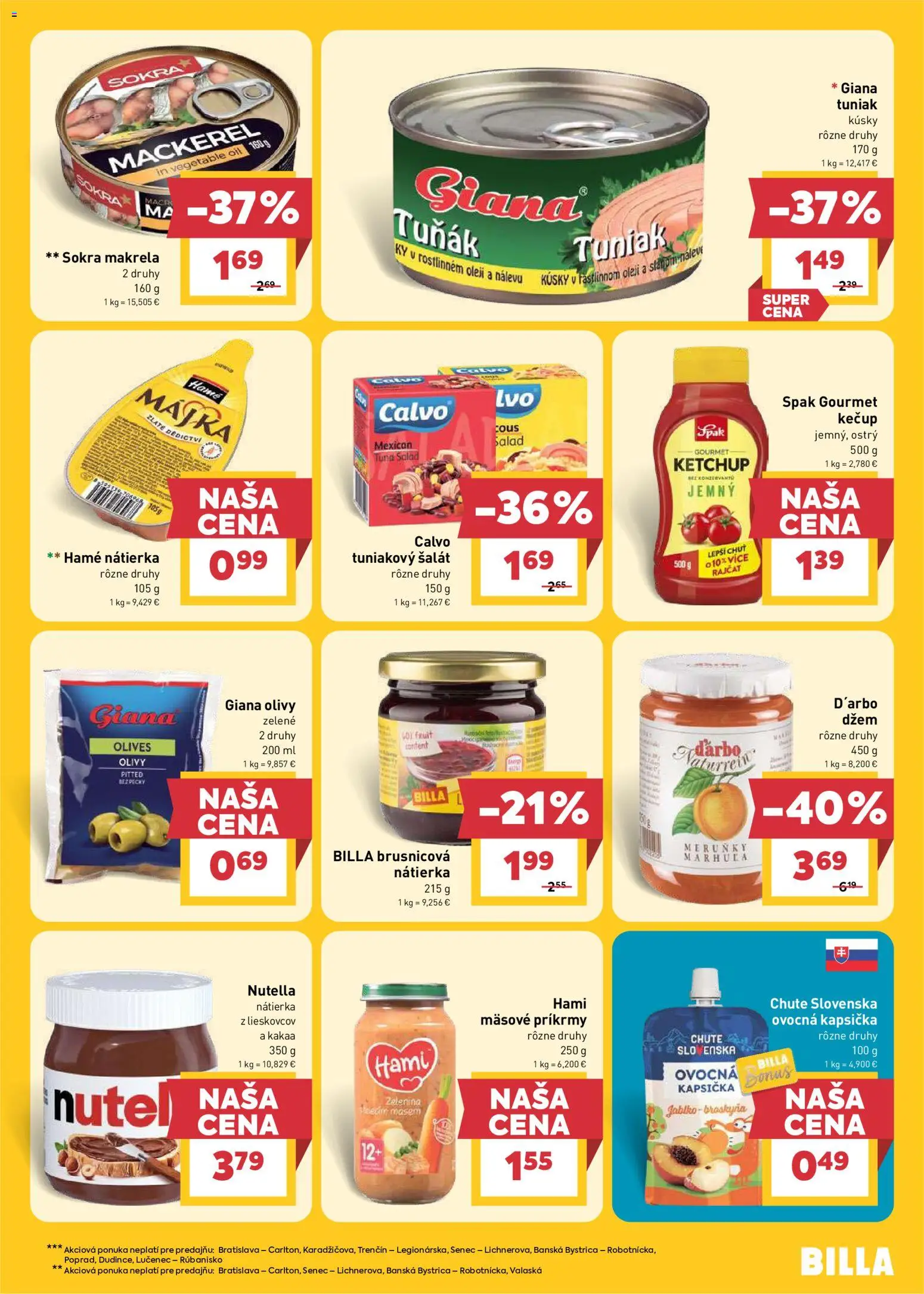Nové Billa akcie – leták je platný od 10.06.2026 | Strana: 17 | Produkty: Tuniak, Kečup, Šalát, Nutella