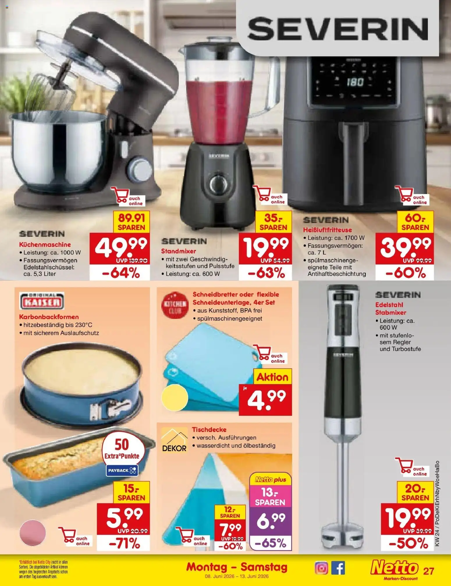 Netto Marken-Discount Prospekt Stadtlohn – gültig ab 08.06.2026 | Seite: 45 | Produkte: Stabmixer, Heißluftfritteuse