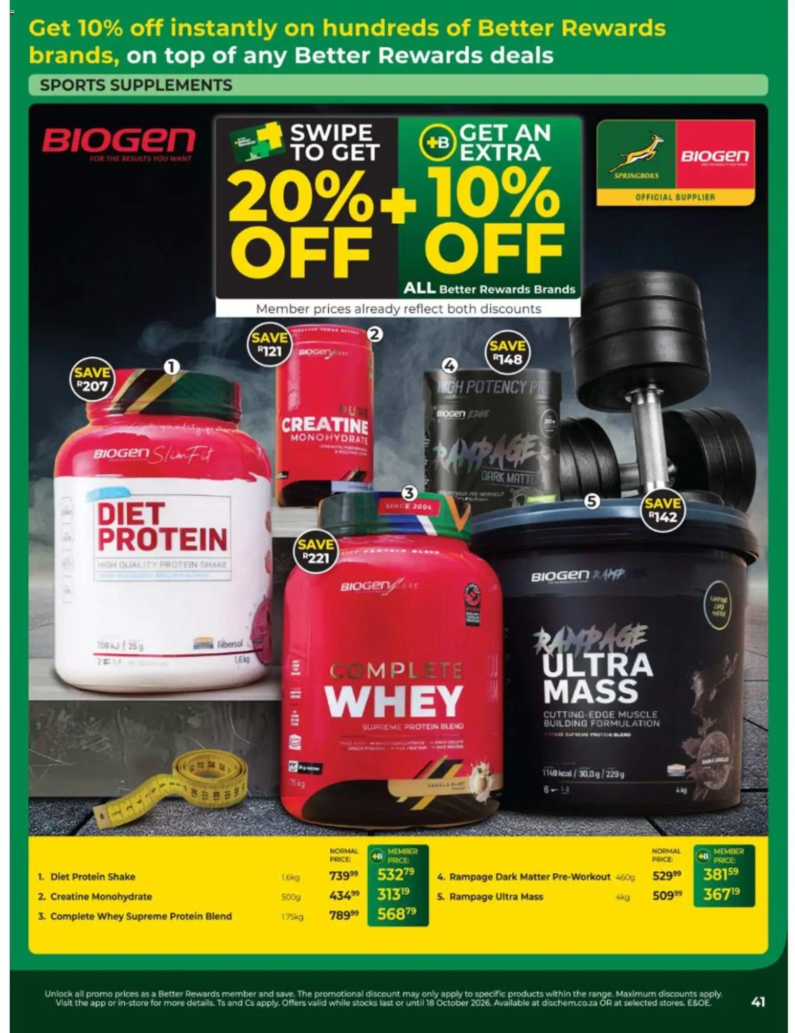 New Dis-Chem catalogue – valid from 15/09/2026 | Page: 41 | Products: Vanilla, Protein, Supplements