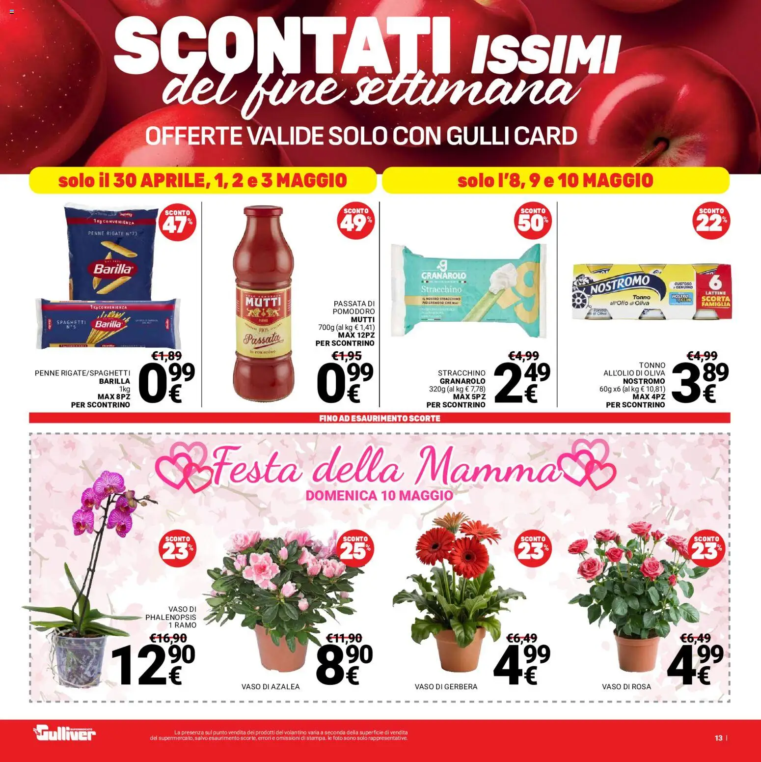 Volantino Gulliver del 02.05.2026 | Pagina: 13 | Prodotti: Tonno, Stracchino, Penne, Vaso