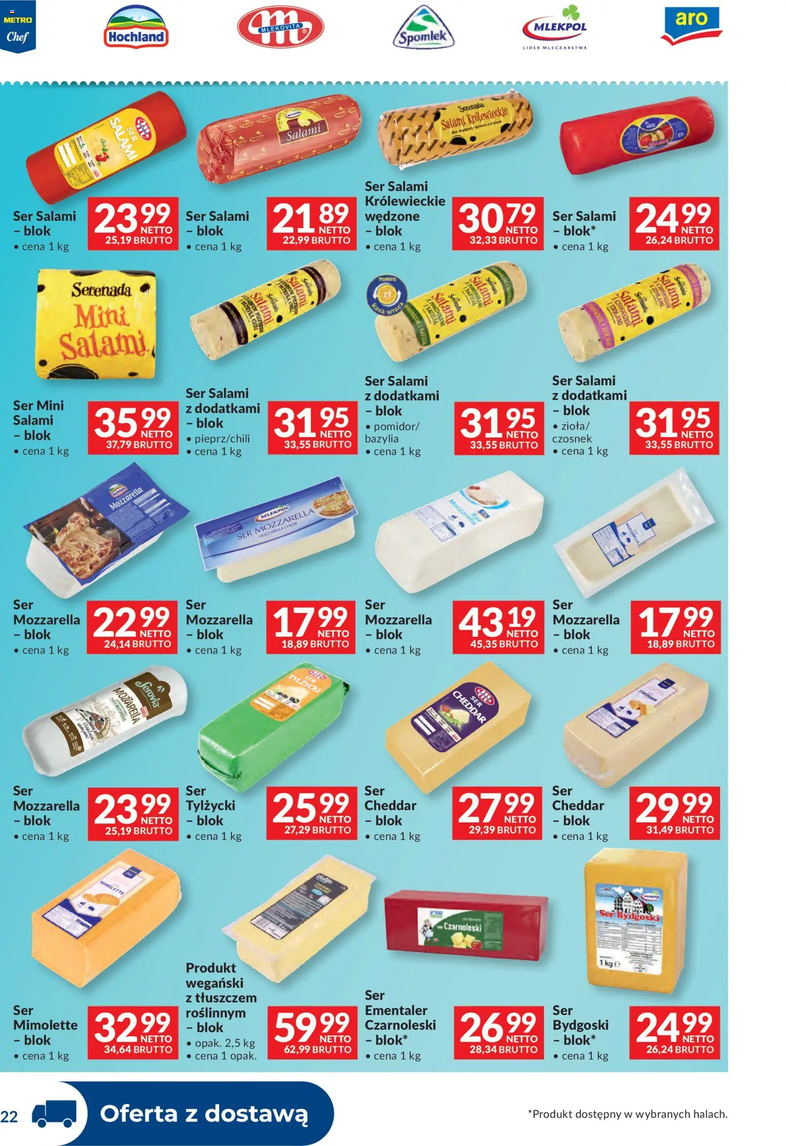 Makro gazetka - Dystrybucja do sklepów od 12.05.2026 | Strona: 22 | Produkty: Czosnek, Salami, Mozzarella, Cheddar