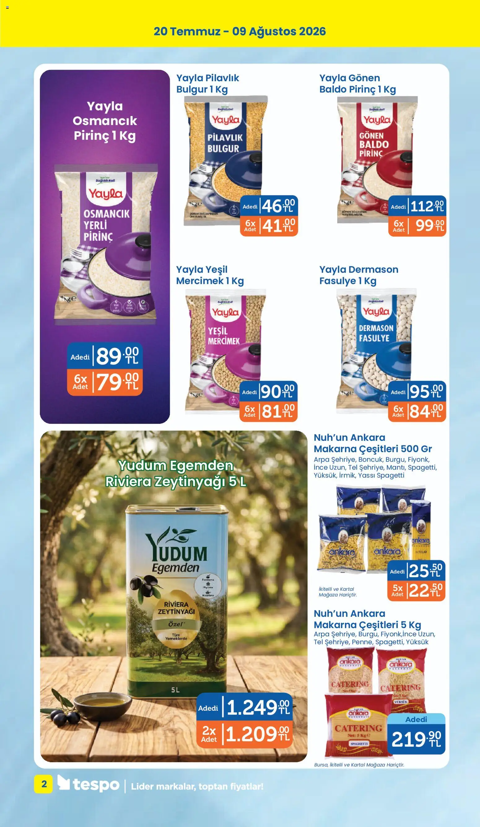 Tespo Katalog - 20 Temmuz 2026 tarihinden itibaren geçerlidir | Sayfa: 2 | Ürünler: Fasulye, Ravioli, Pirinç, Makarna