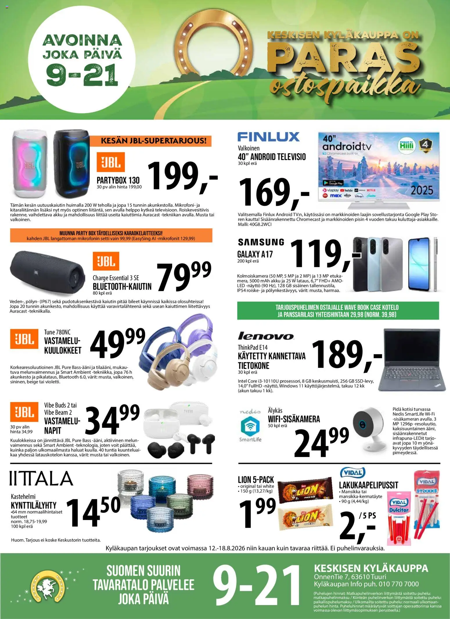 Tuuri tarjoukset – voimassa 12/08/2026 alkaen | Sivu: 1 | Tuotteet: Akku, Tietokone, Televisio, Kuulokkeet