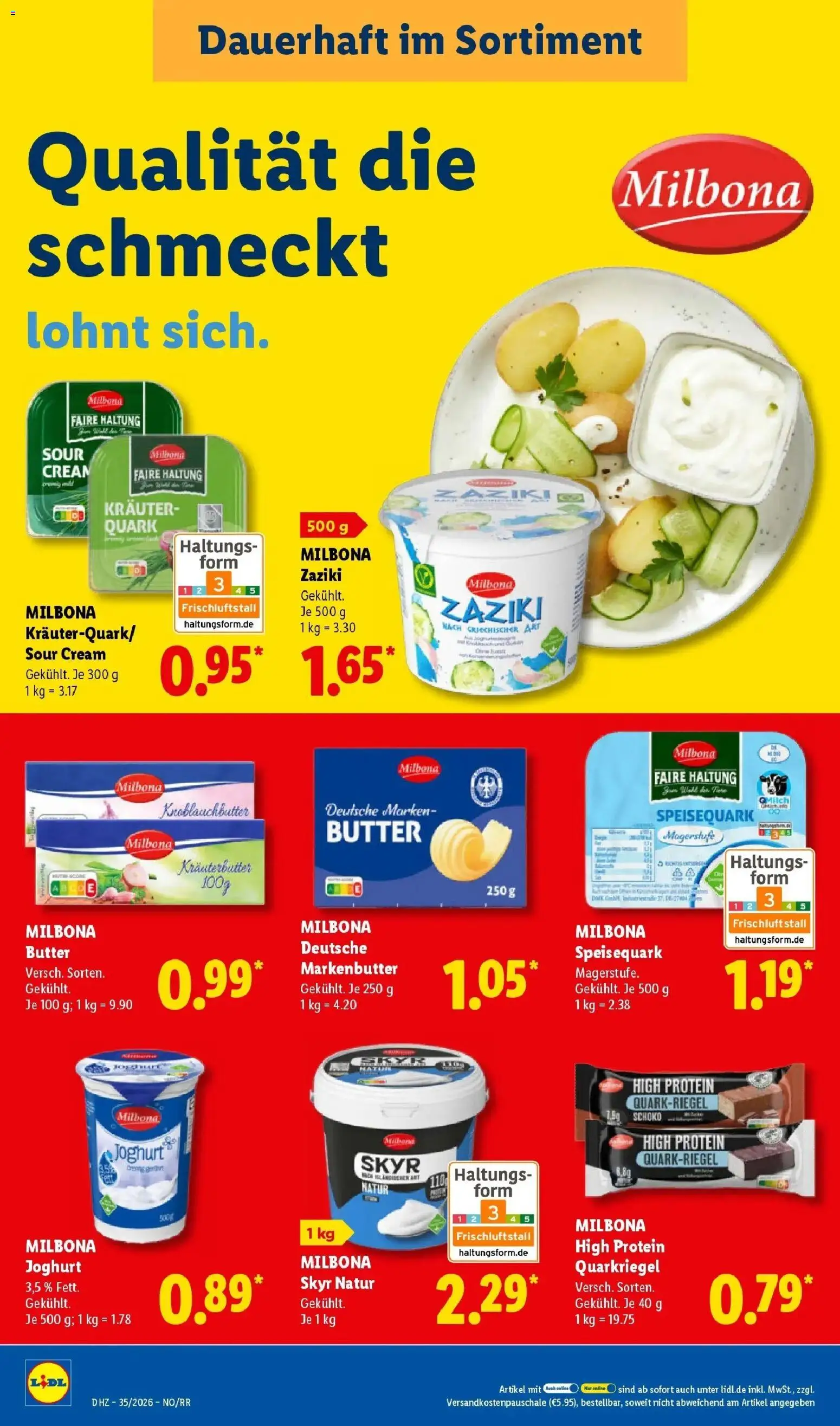 Lidl Prospekt Wahlstedt (ab 24.08.2026) zum Blättern » Angebote | Seite: 16 | Produkte: Quark, Butter, Skyr, Speisequark