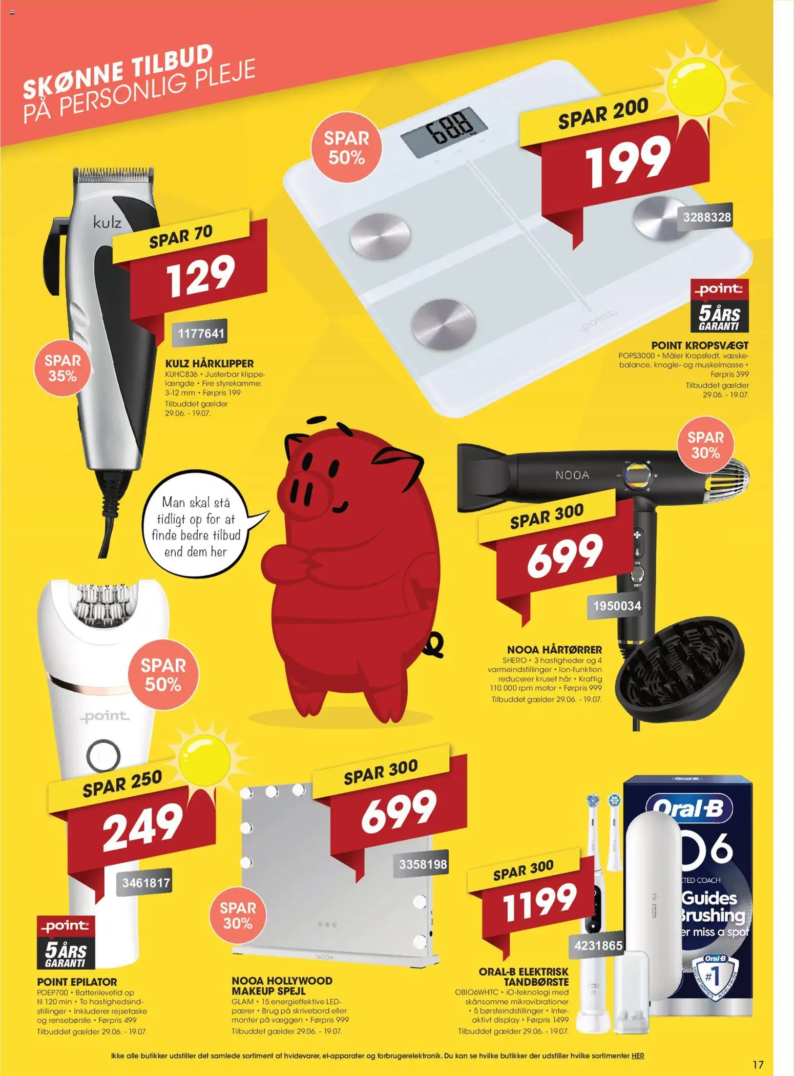 Punkt1 tilbudsavis – gyldig fra 29/06/2026 | Side: 17 | Produkter: Tandbørste, Spejl, Hårklipper, Epilator