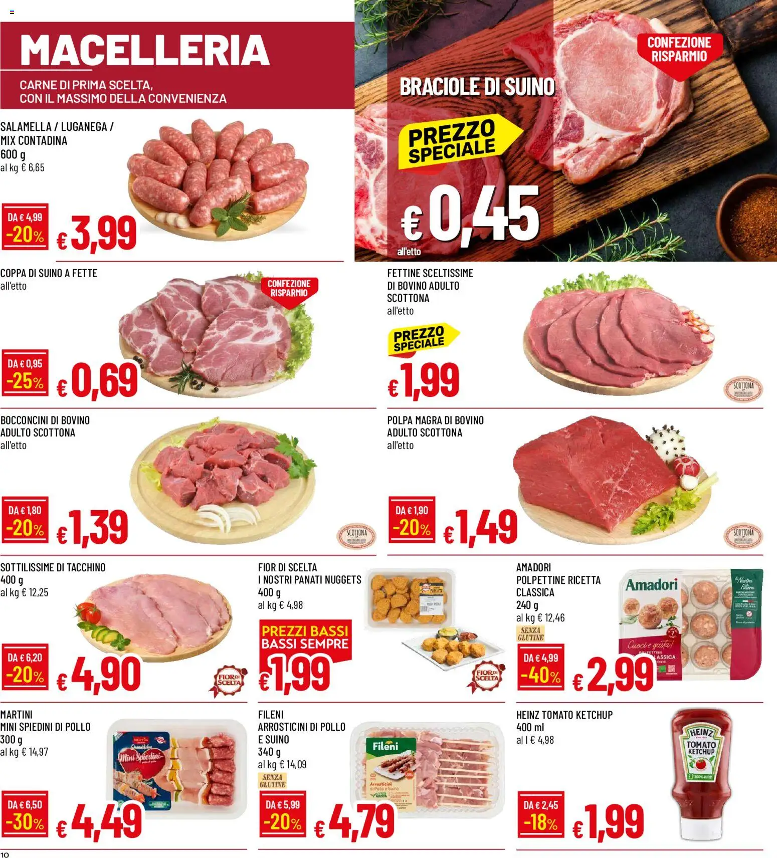Volantino Galassia del 08/10/2026 | Pagina: 10 | Prodotti: Ketchup, Nuggets, Martini, Carne