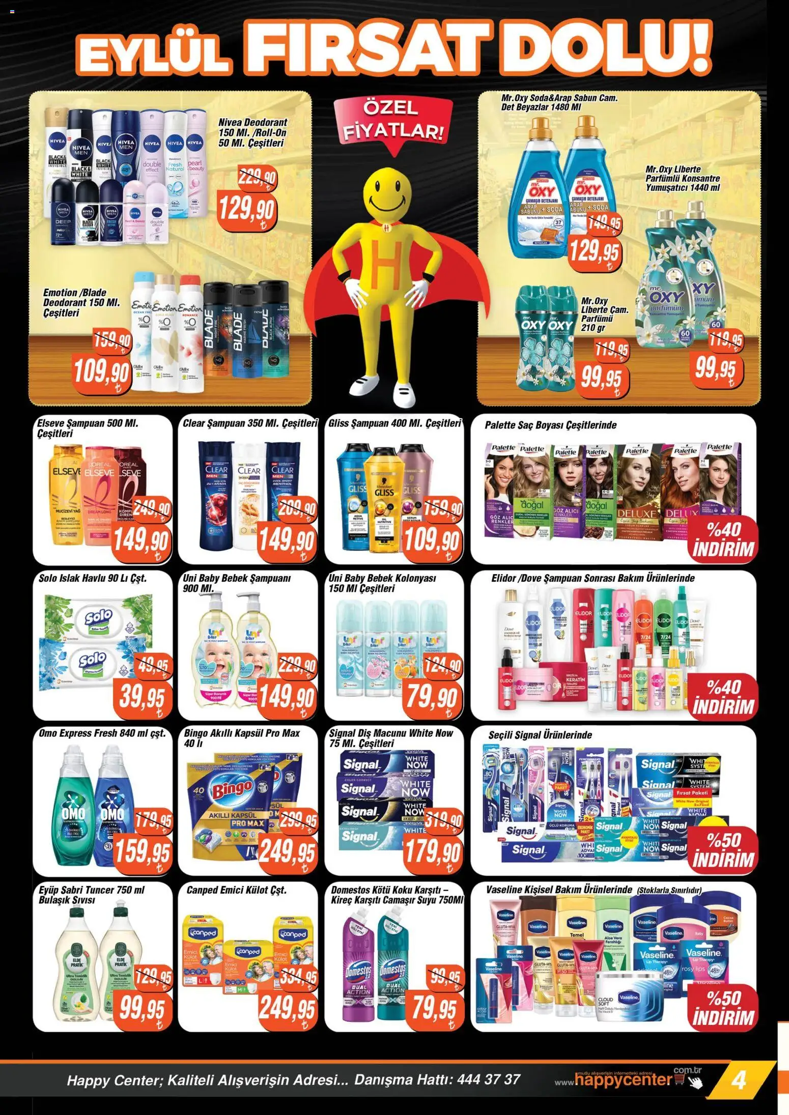 Happy Center Katalog - 23 Eylül 2026 tarihinden itibaren geçerlidir | Sayfa: 4 | Ürünler: Arap sabunu, Çamaşır deterjanı, Yağ, Soda
