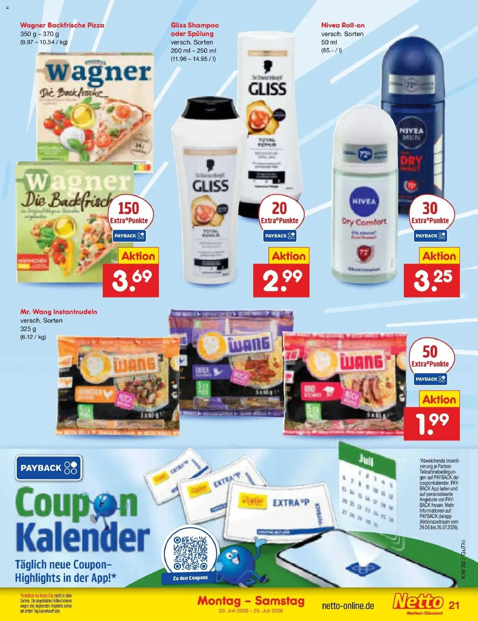 Netto Marken-Discount Prospekt Machern – gültig ab 20.07.2026 | Seite: 37 | Produkte: Shampoo, Spülung, Pizza