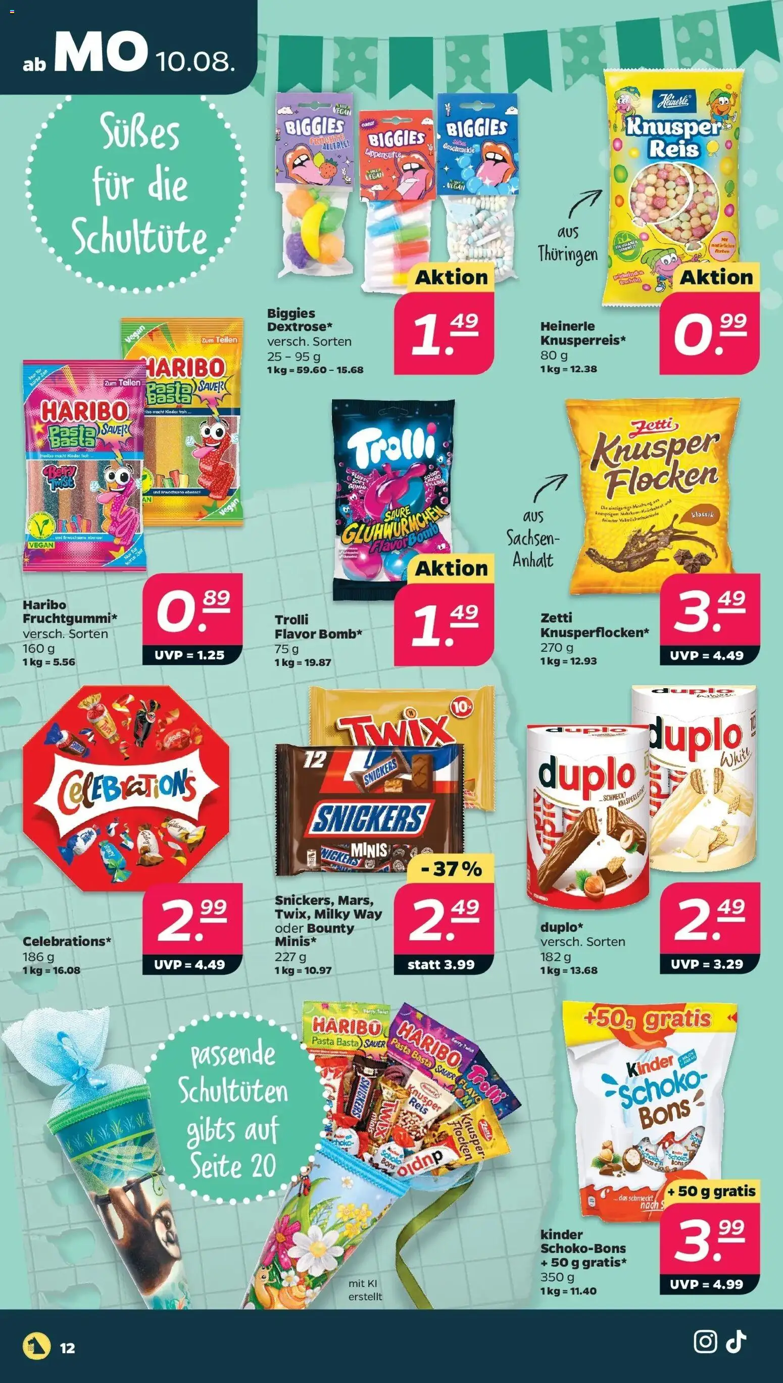 Netto Wochenangebote ab 10.08.2026 → Angebote nächste Woche | Seite: 14 | Produkte: Celebrations, Twix, Pasta, Reis