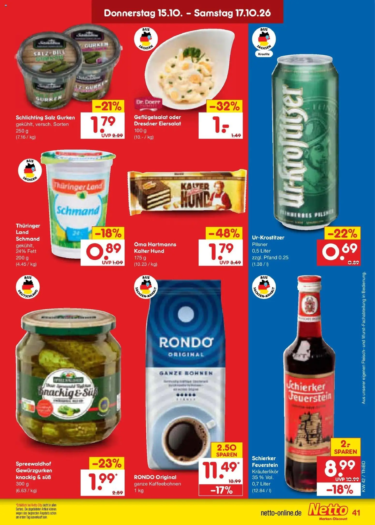 Netto Marken-Discount Prospekt Thiendorf – gültig ab 12.10.2026 | Seite: 57 | Produkte: Salz, Fleisch, Gurken