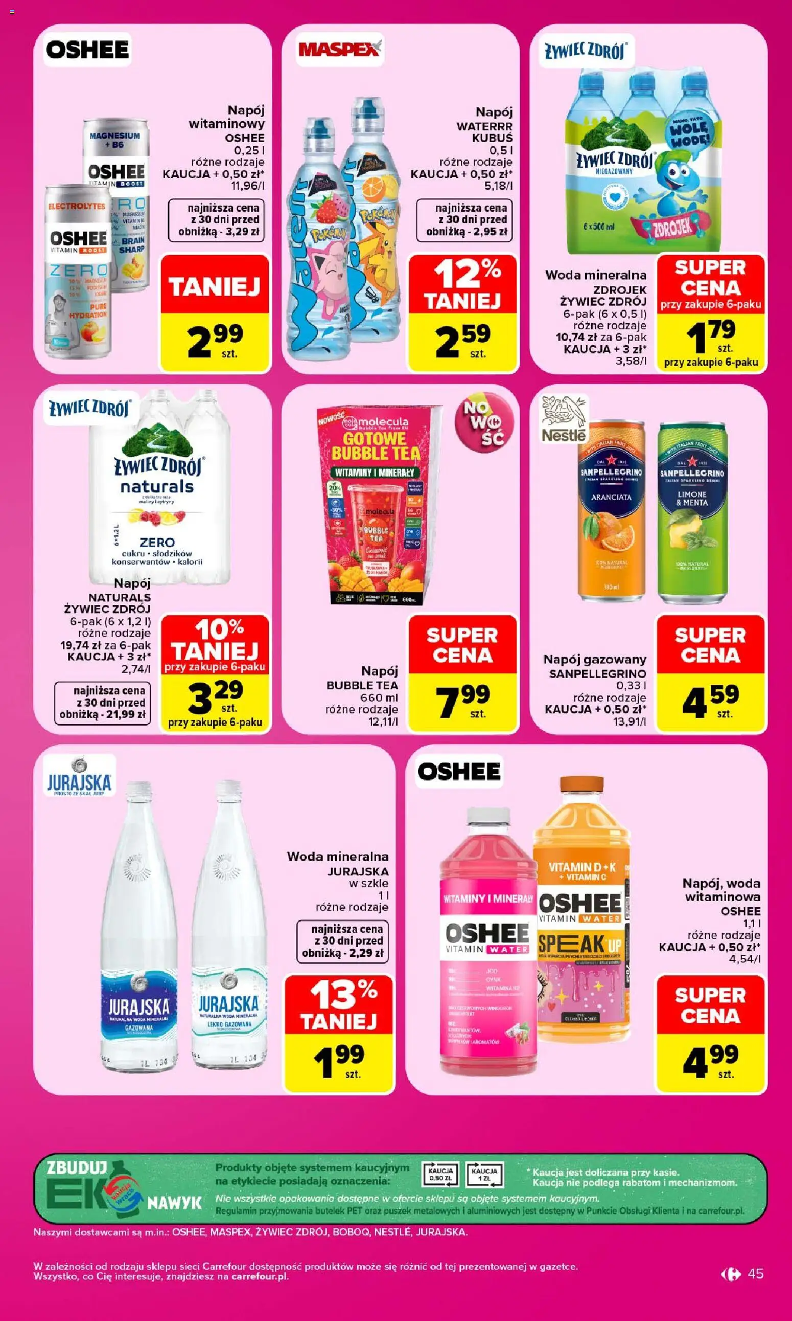 Carrefour gazetka od 28.09.2026 | Strona: 45 | Produkty: Kubuś, Woda mineralna, Cytryny, Woda