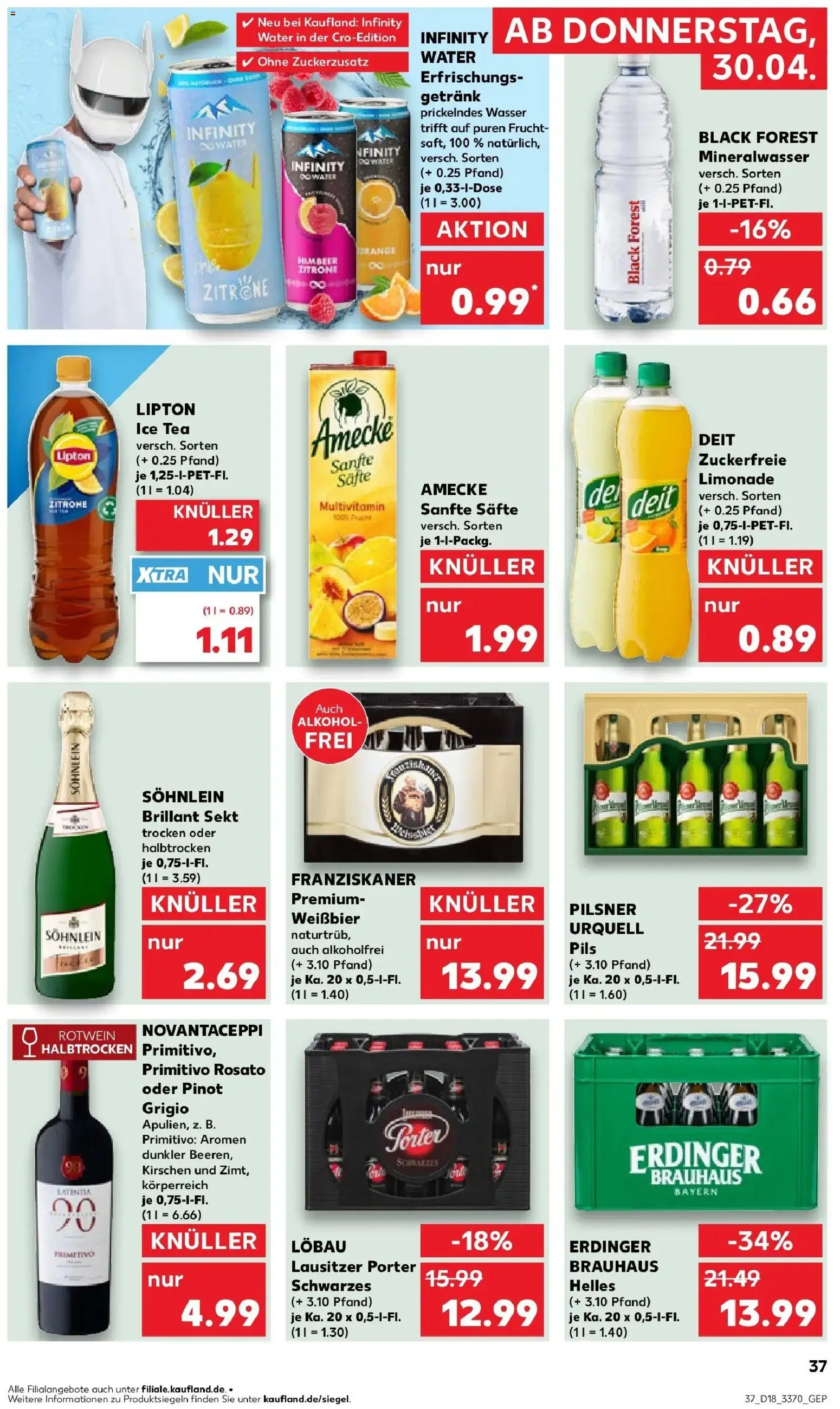 Prospekt Kaufland ab 30.04.2026 » Angebote Online zum Blättern | Seite: 37 | Produkte: Weißbier, Rotwein, Pils, Kirschen
