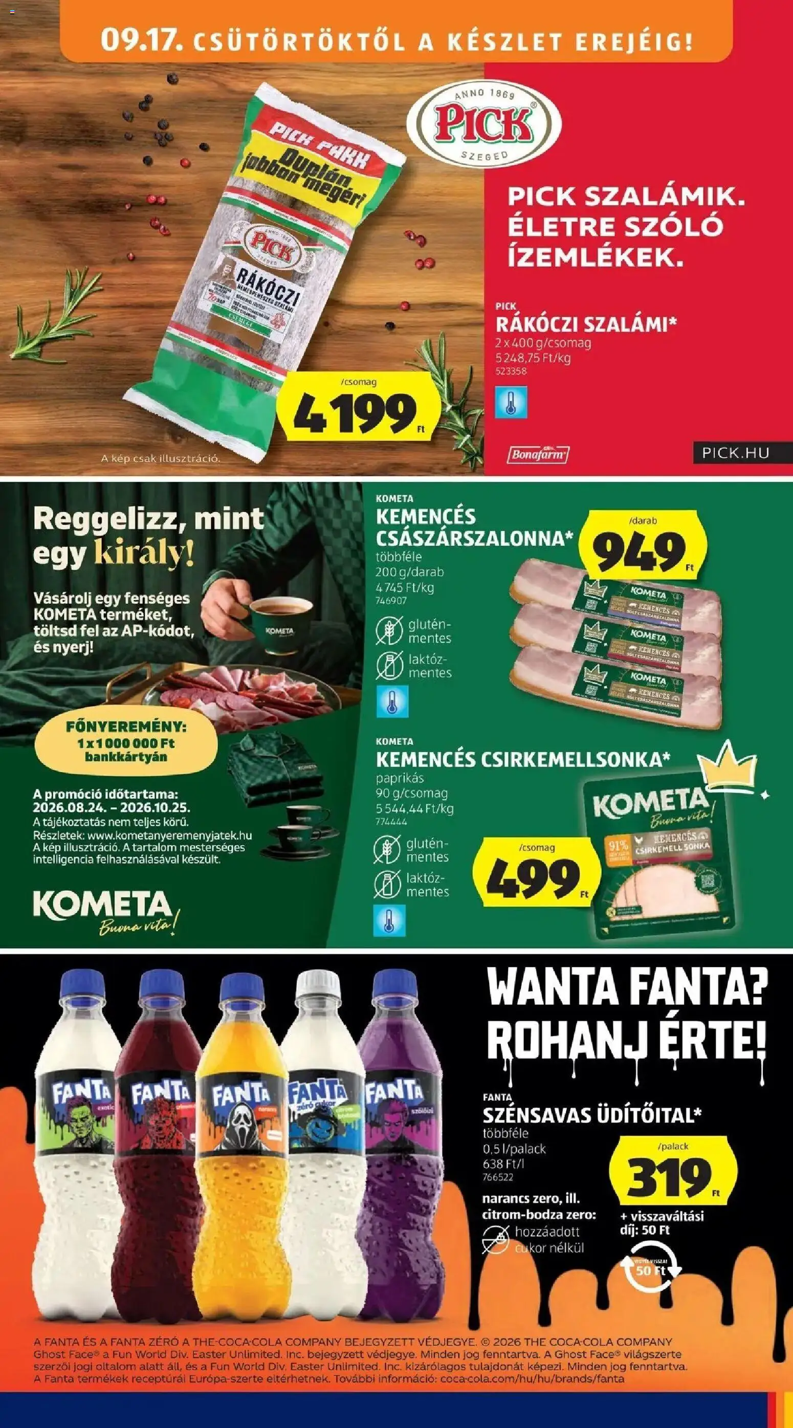 Aldi aktuális akciós újság - 2026.09.17. -tól/töl > akció, lapozható szórólap 🛍️ | Oldal: 13 | Termékek: Fanta, Sonka, Csirkemell, Cukor