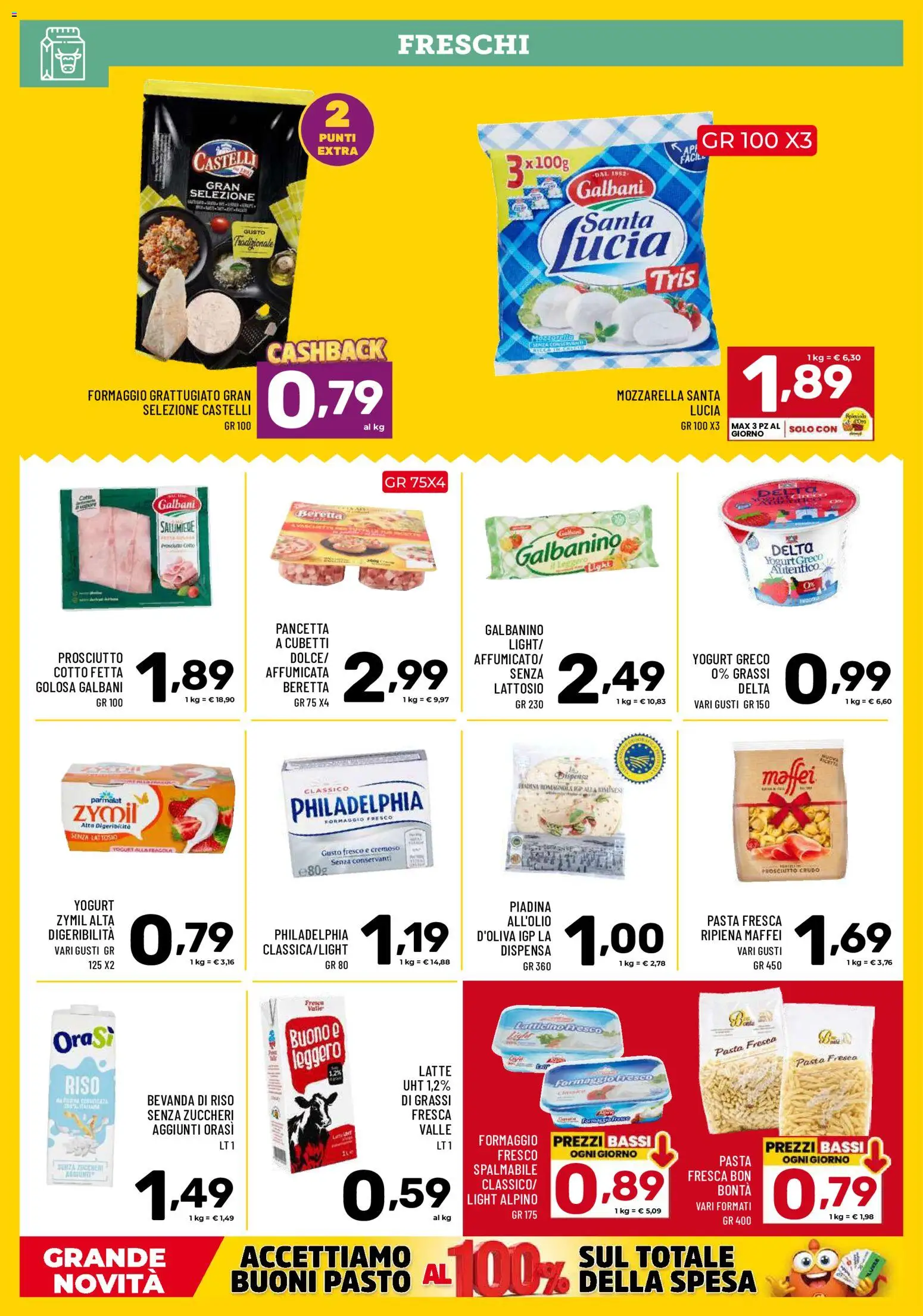 Volantino Il Centesimo del 21/08/2026 | Pagina: 6 | Prodotti: Yogurt, Mozzarella, Bevanda di riso, Senza lattosio