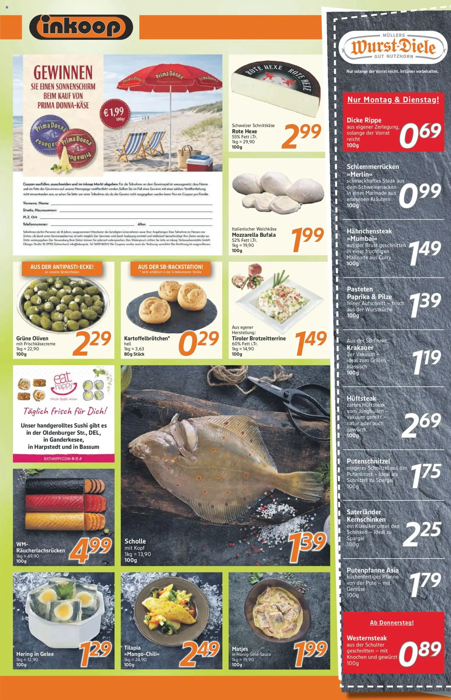 Inkoop Prospekt – gültig ab 08.06.2026 | Seite: 3 | Produkte: Pute, Mozzarella, Gemüse, Schinken