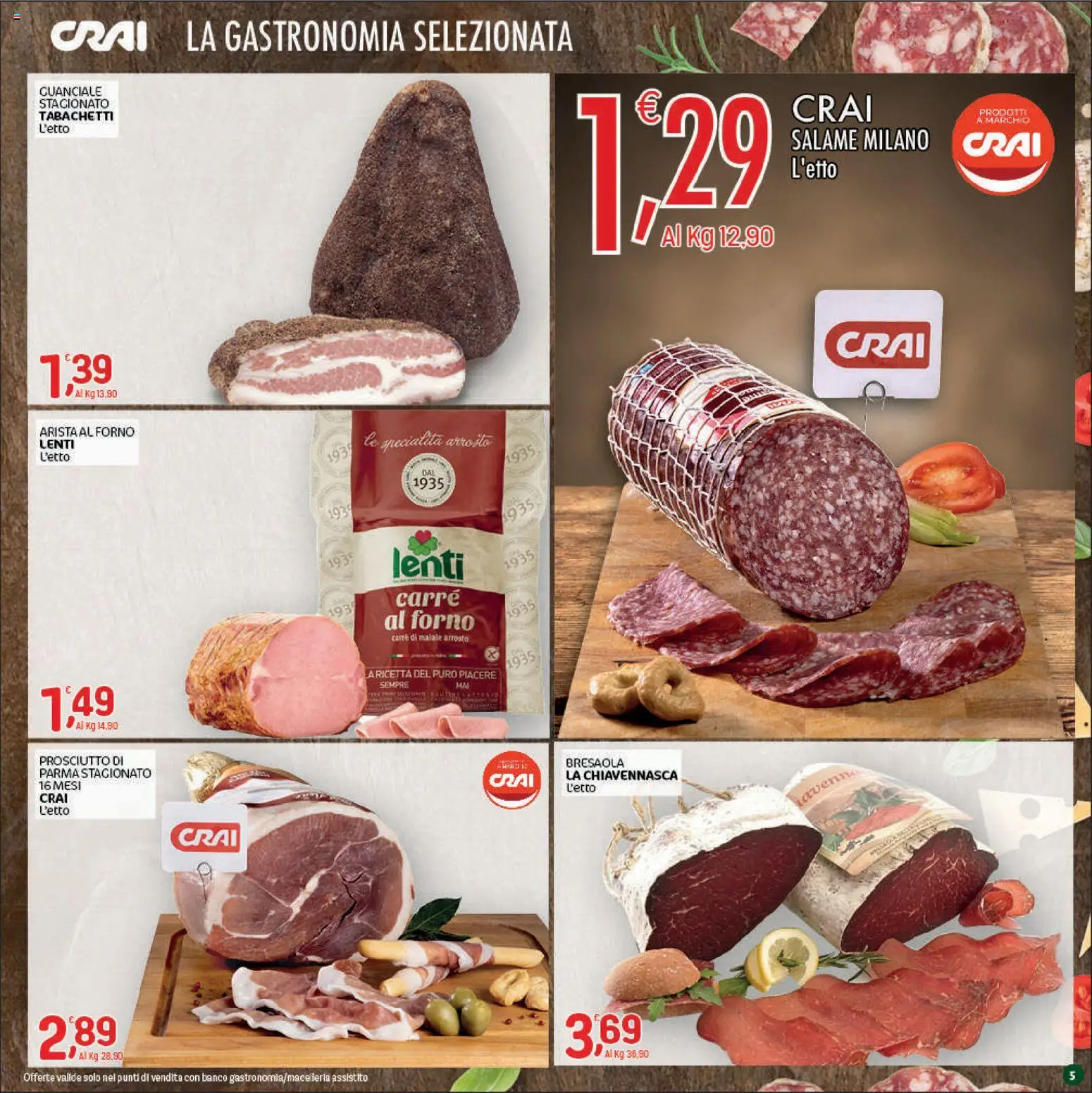 Volantino CRAI del 03/09/2026 | Pagina: 5 | Prodotti: Bresaola, Lenti, Forno, Guanciale
